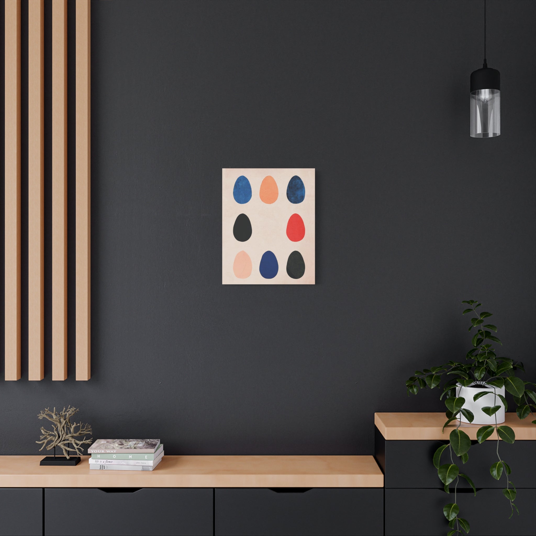 Abstract Modern Egg Display - Matte Canvas, Stretched, 1.25"