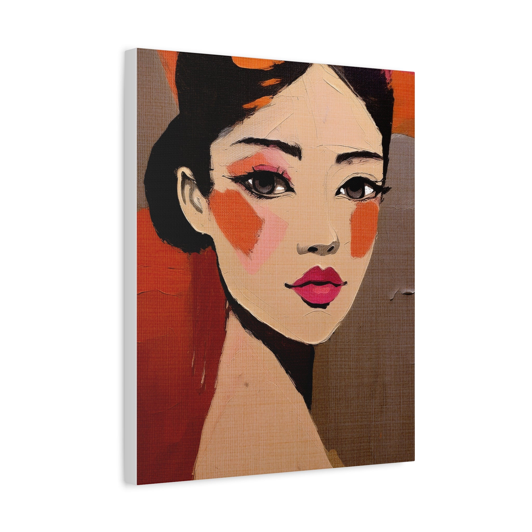 Abstract Woman Girl Portrait Innocent Blush Print - Matte Canvas, Stretched, 1.25"