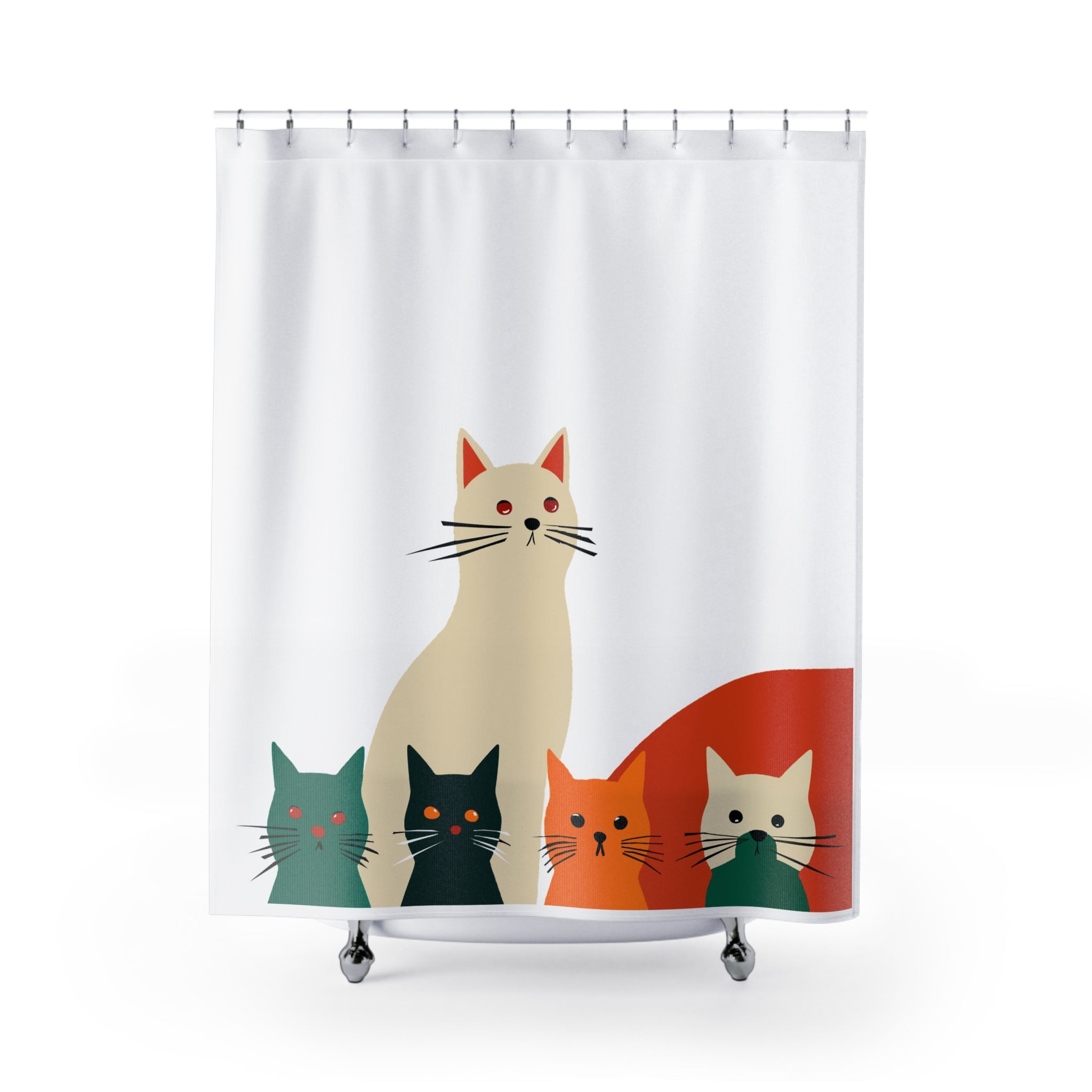 Modern Graphic Cats Cats Cats Shower Curtain