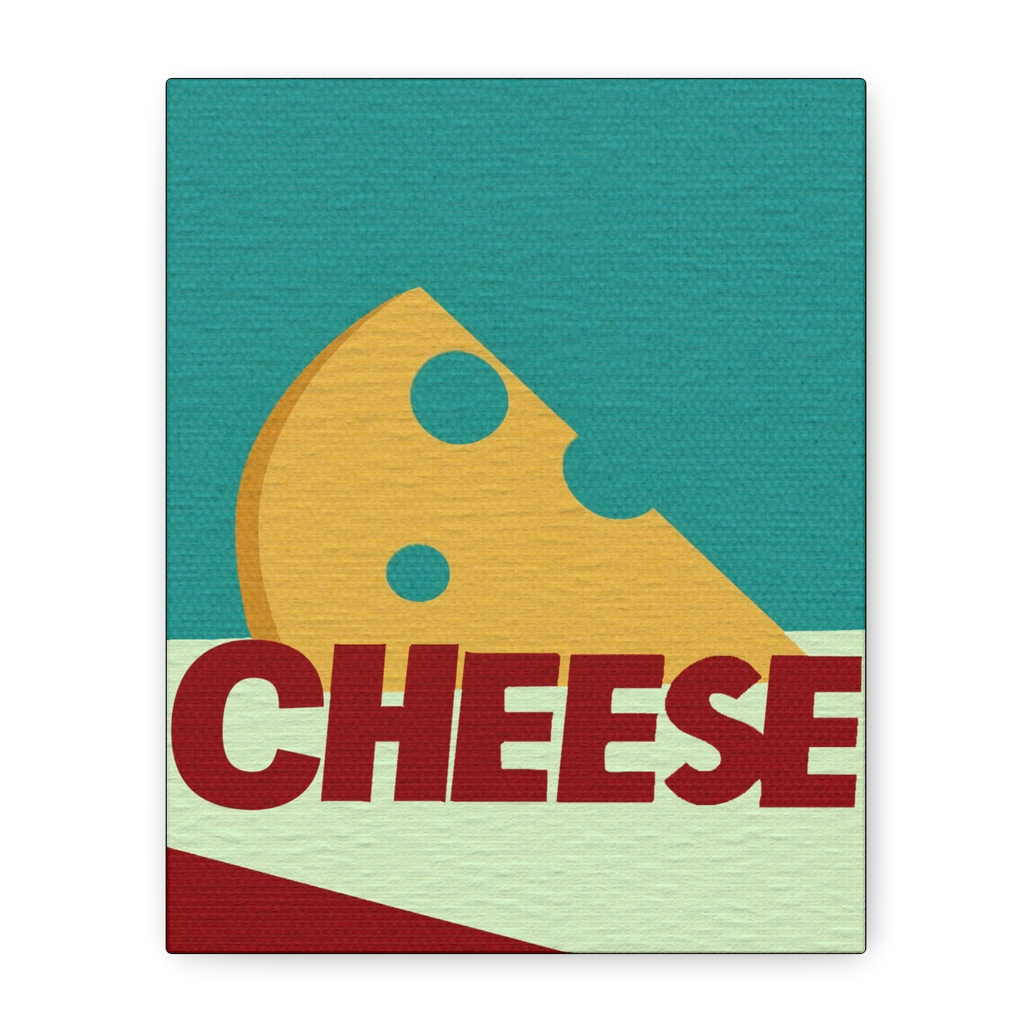 Pop Art Style CHEESE Art Text Print - Matte Canvas, Stretched, 1.25"