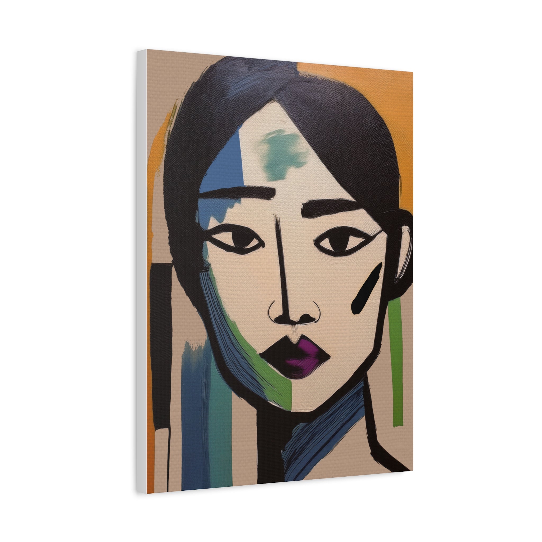 Abstract Warrior Woman Portrait Art Print - Matte Canvas, Stretched, 1.25"