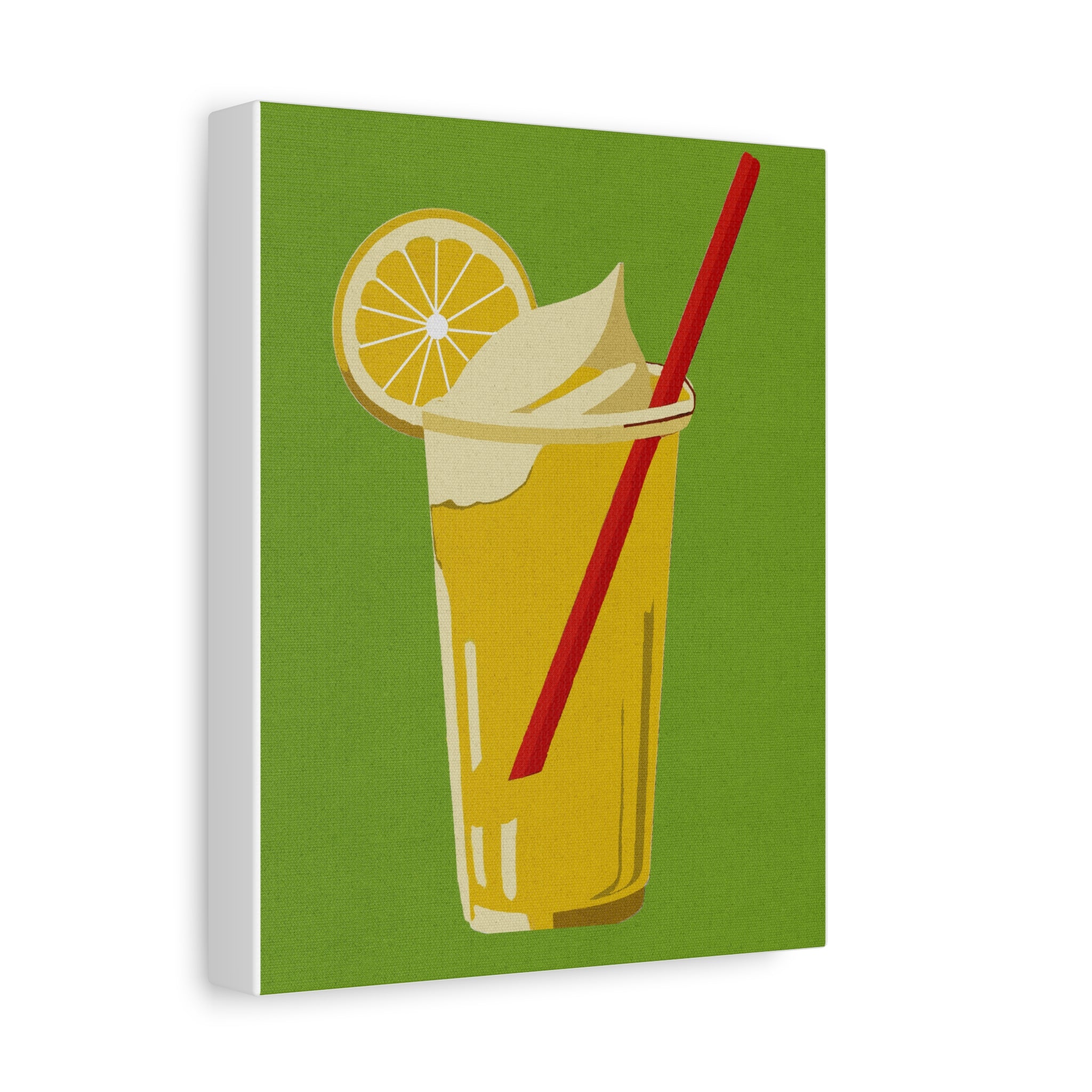 Comfort Food Pop Art Print - Lemon Icee Whip Slush - Matte Canvas, Stretched, 1.25"