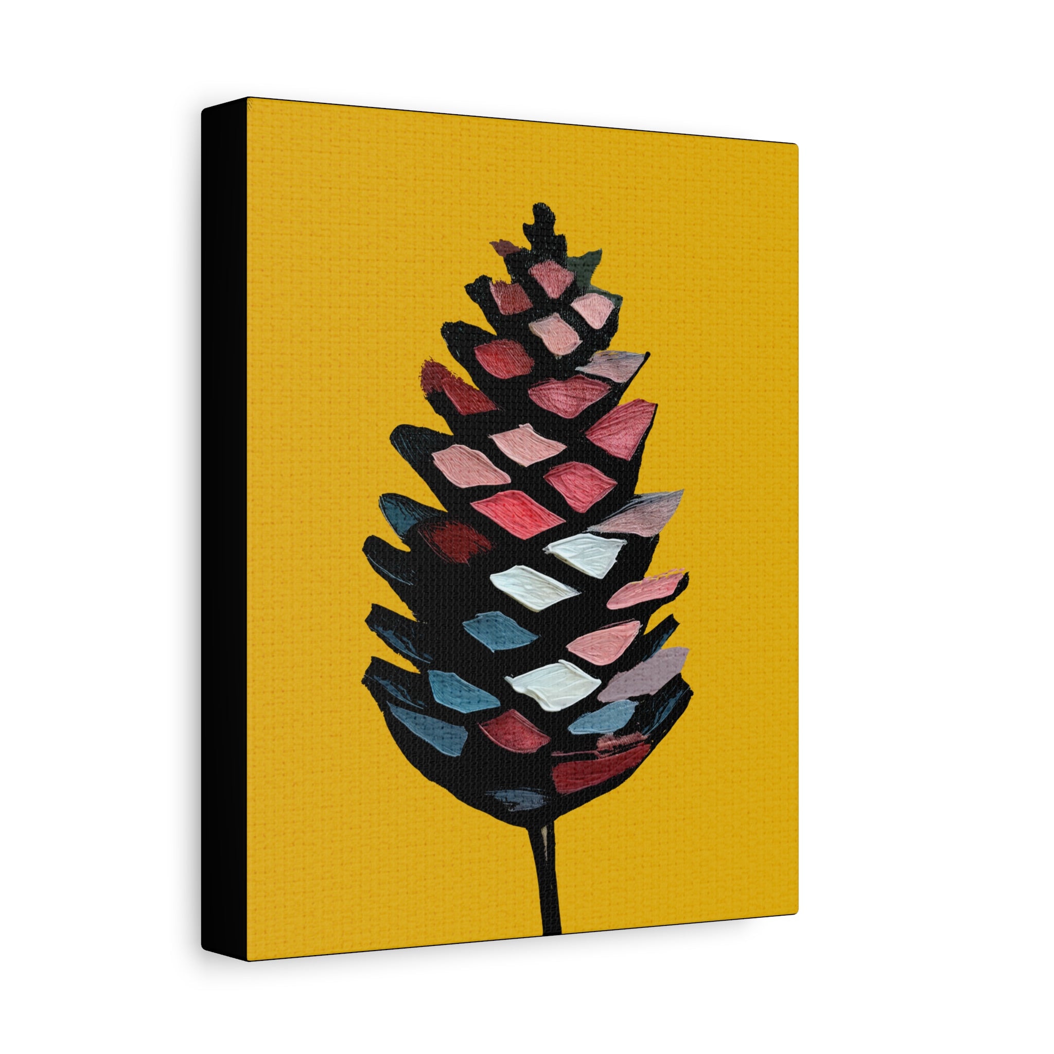 Midwest Mod Holiday Abstract Pinecone No. 1 - Matte Canvas, Stretched, 1.25", holiday decor, pinecones, nature, autumn, fall, winter