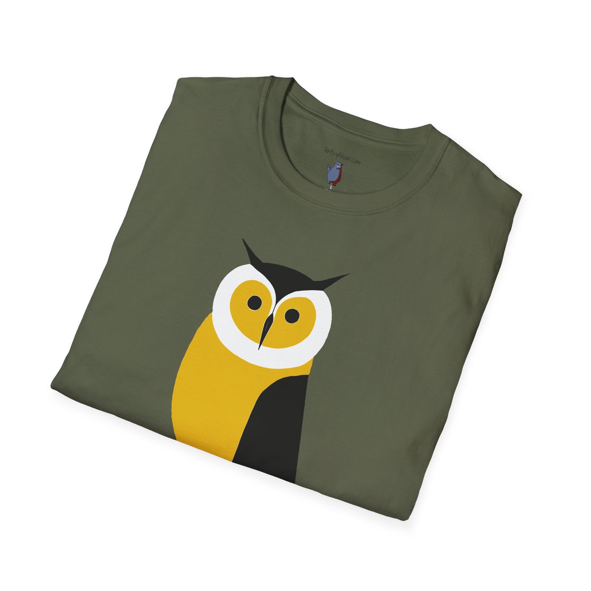 Long Legged Owl Graphic Art - 100% Cotton T-Shirt
