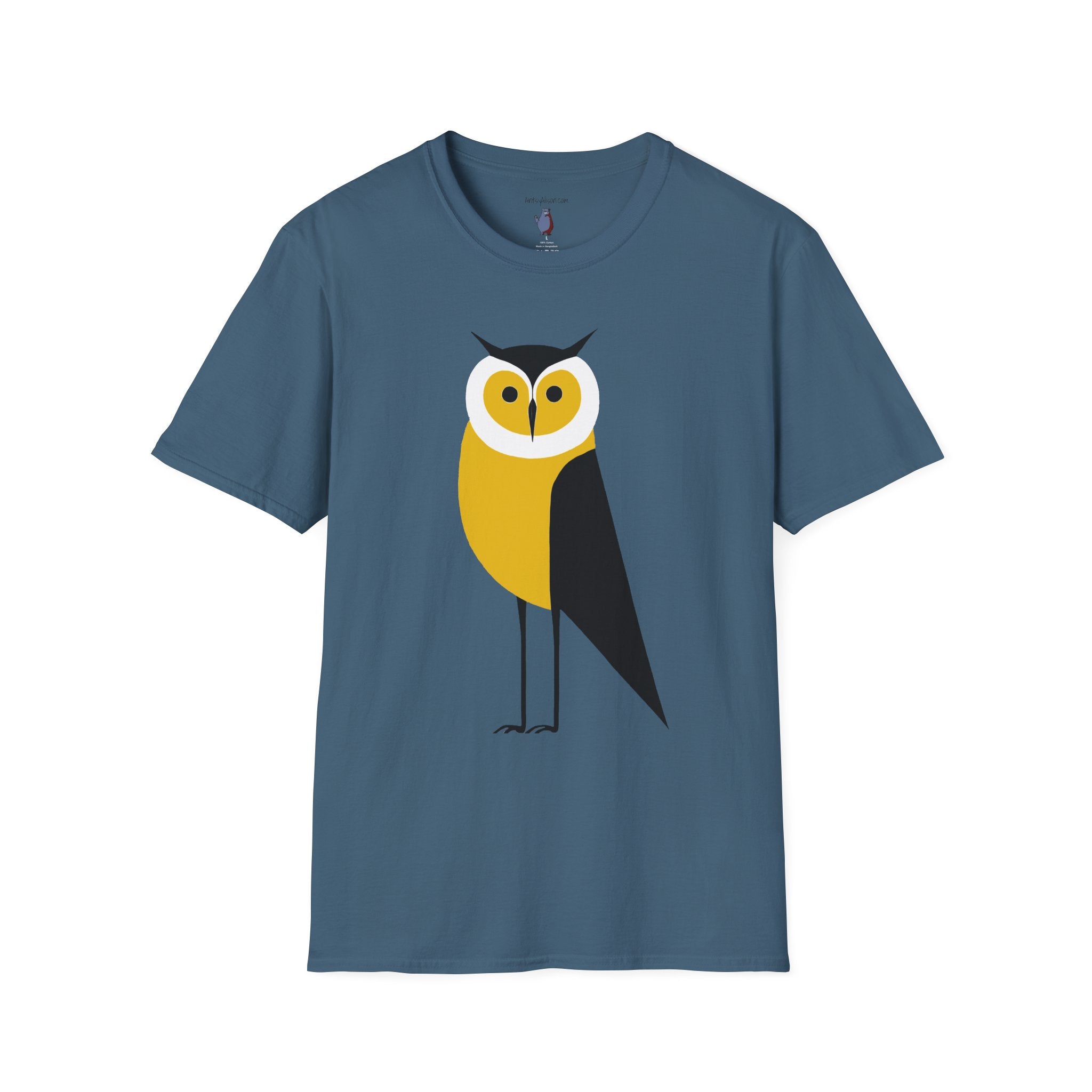 Long Legged Owl Graphic Art - 100% Cotton T-Shirt