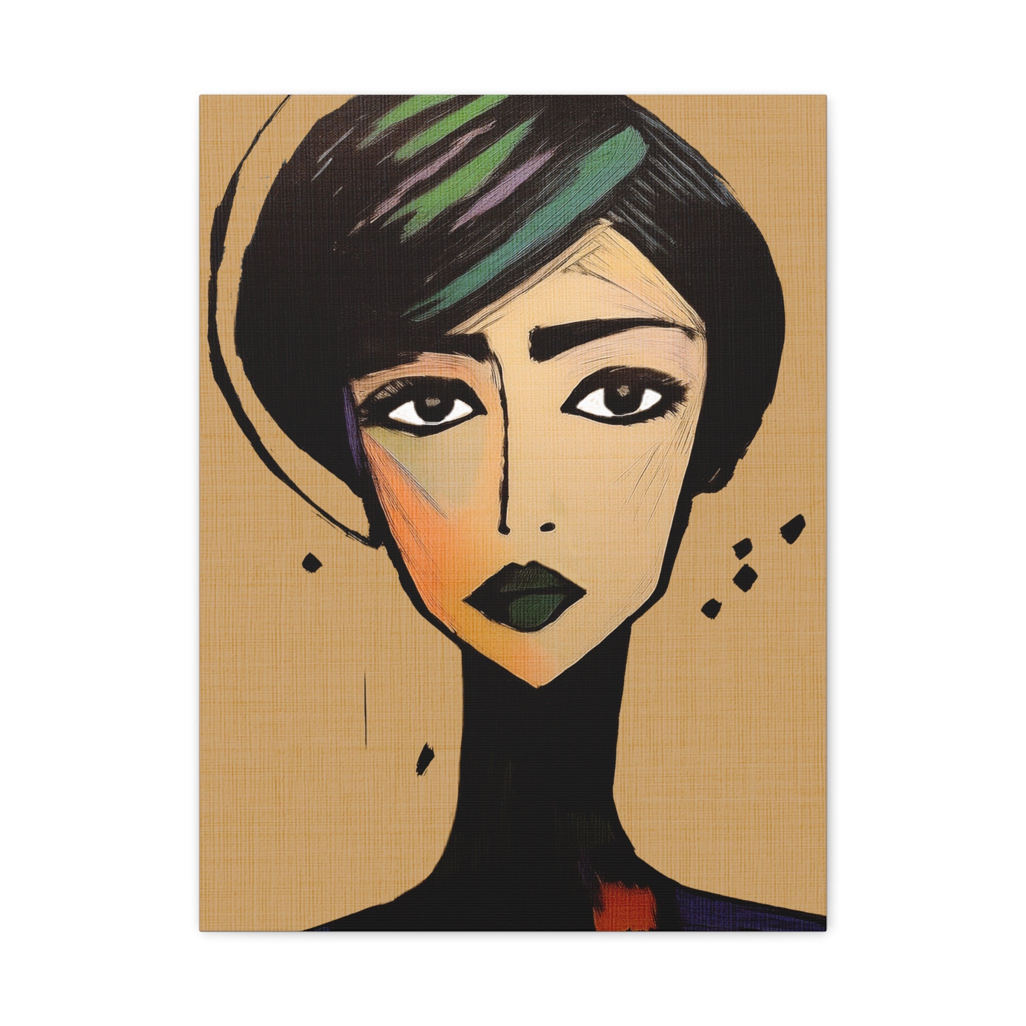 Abstract Woman Girl Portrait Gemini Print - Matte Canvas, Stretched, 1.25"
