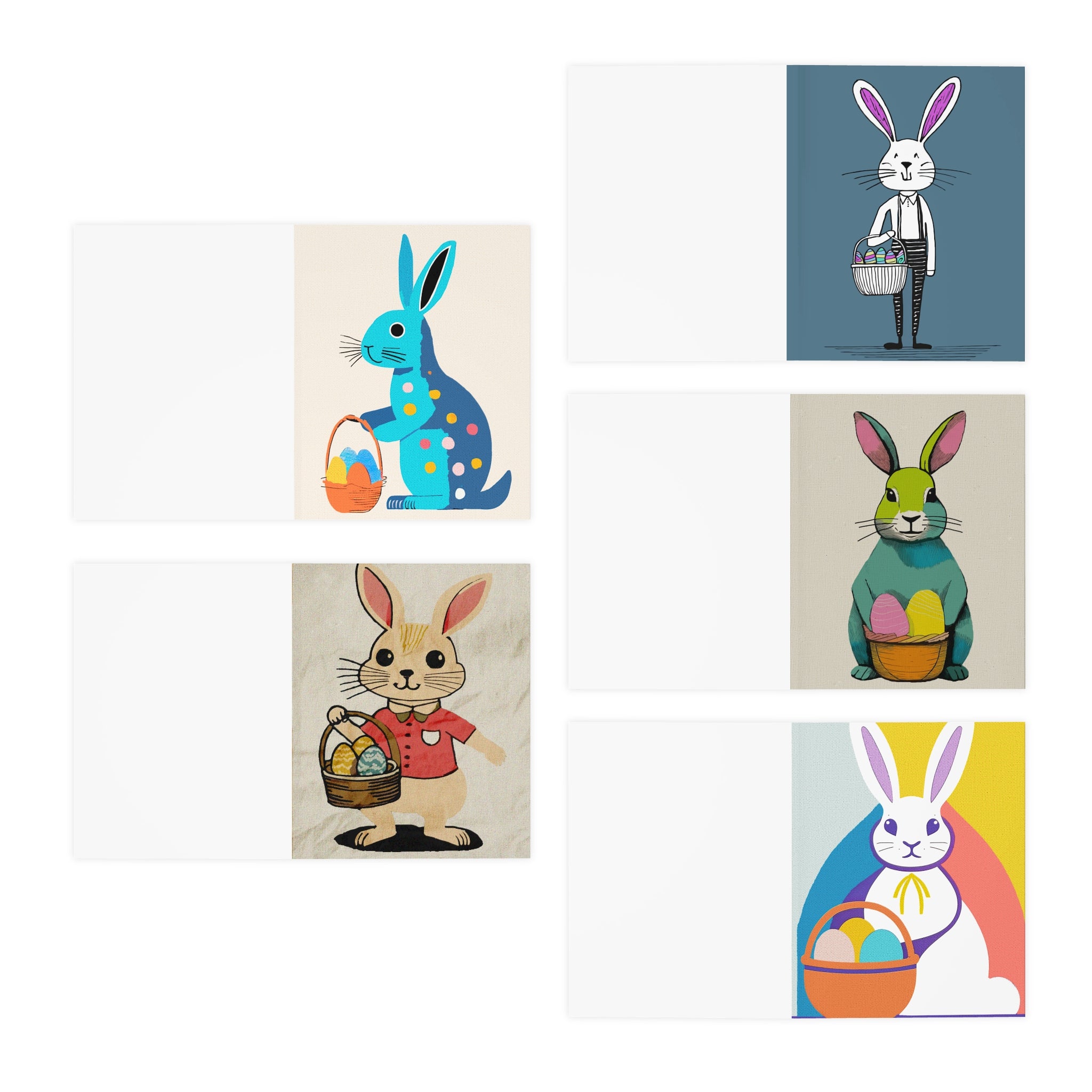 Multi-Design Easter Bunny Greeting Card (5-Pack) -  Holiday Collection