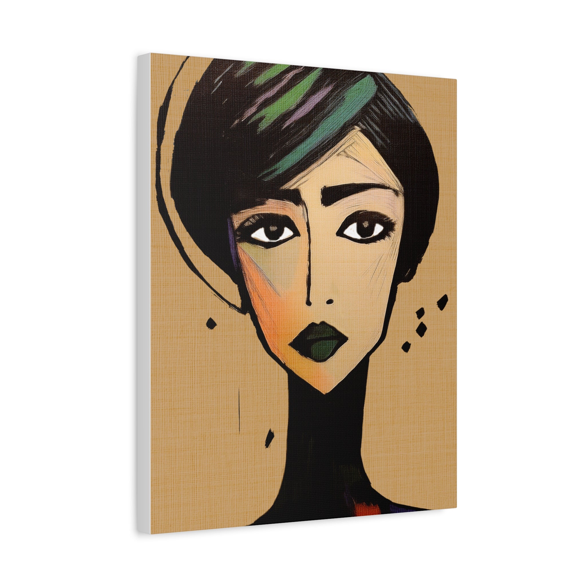 Abstract Woman Girl Portrait Gemini Print - Matte Canvas, Stretched, 1.25"