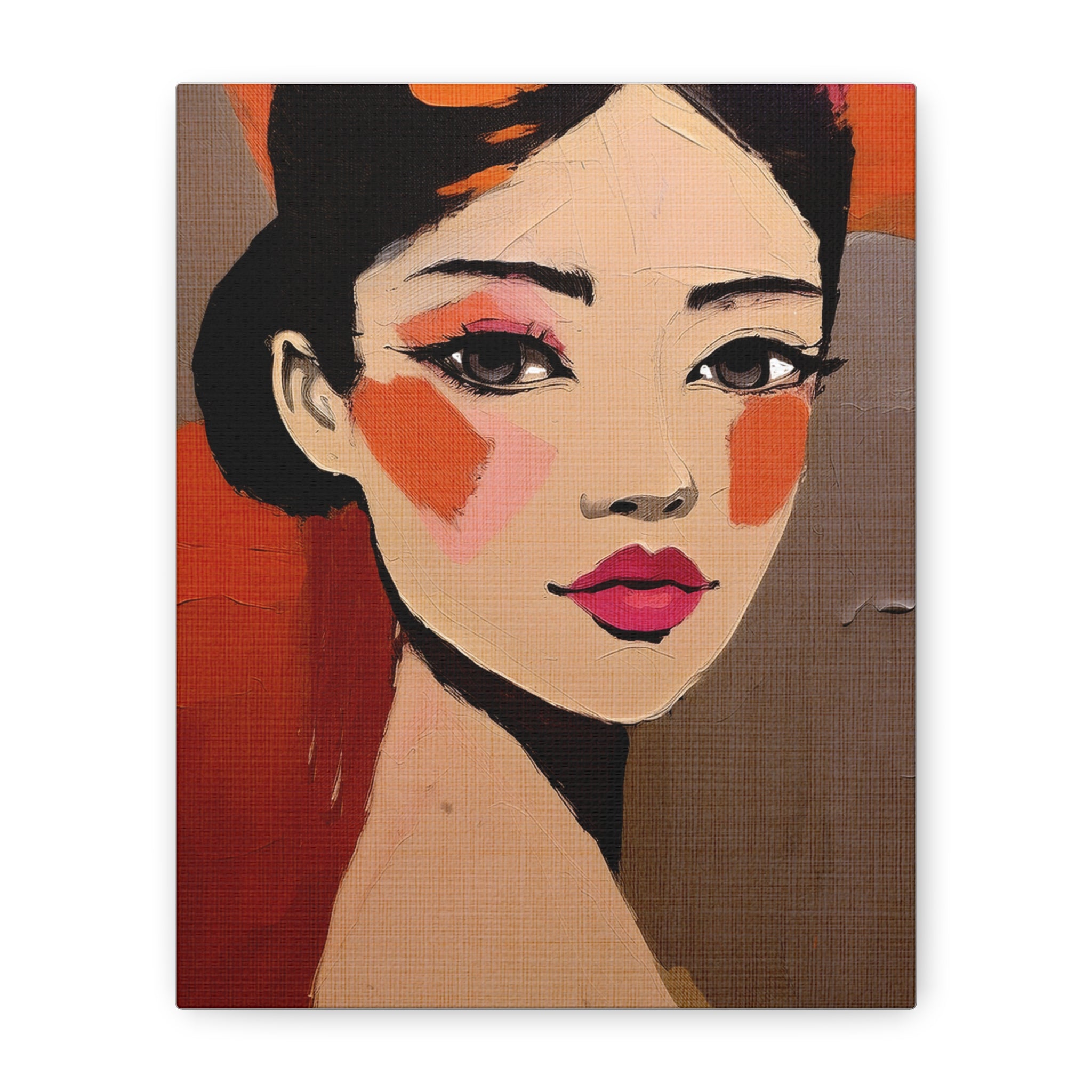 Abstract Woman Girl Portrait Innocent Blush Print - Matte Canvas, Stretched, 1.25"