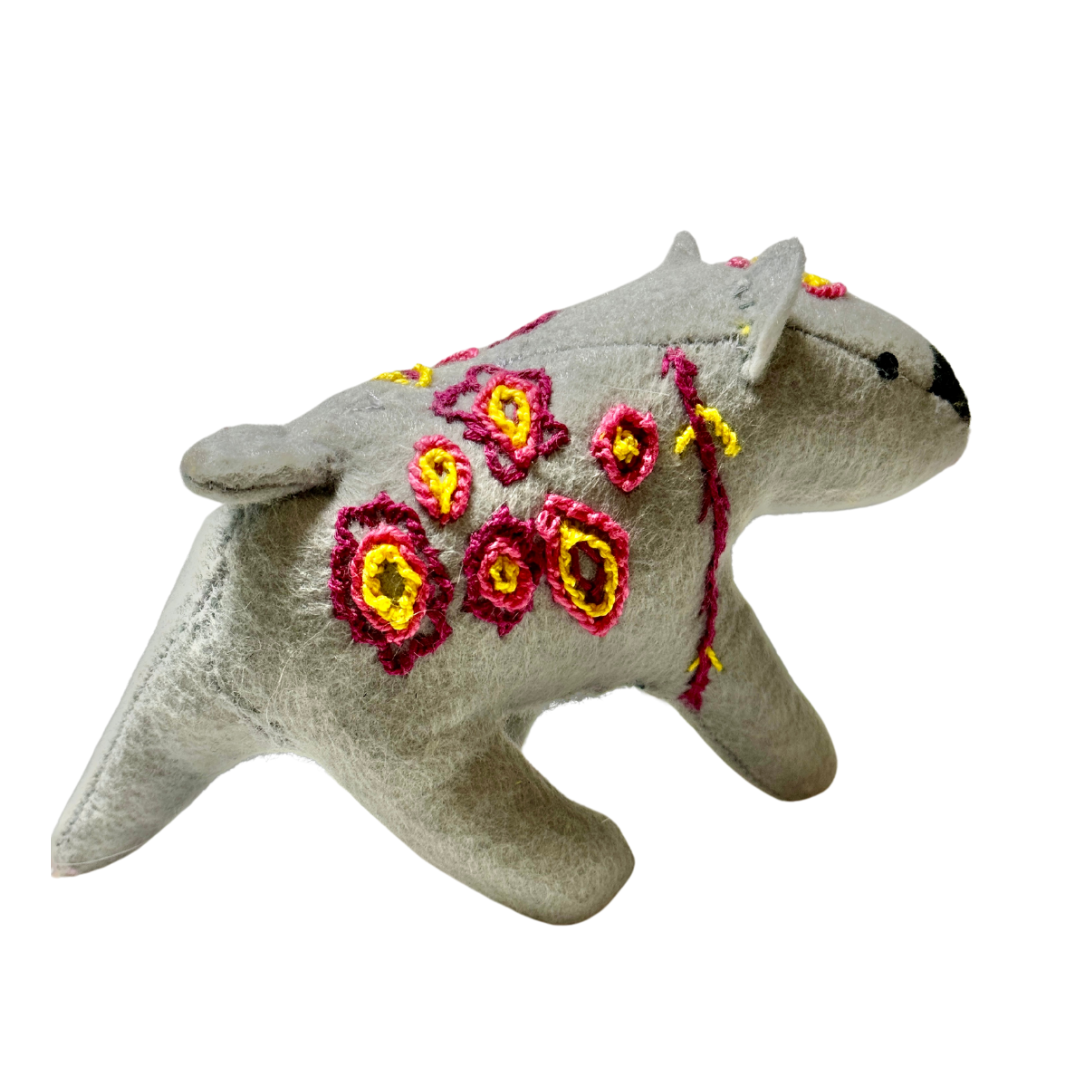 Folk Art Guardian – Hanging Soft Sculpture Ornament Bearfolk - Wendy Whortleberry - Woodland Collection