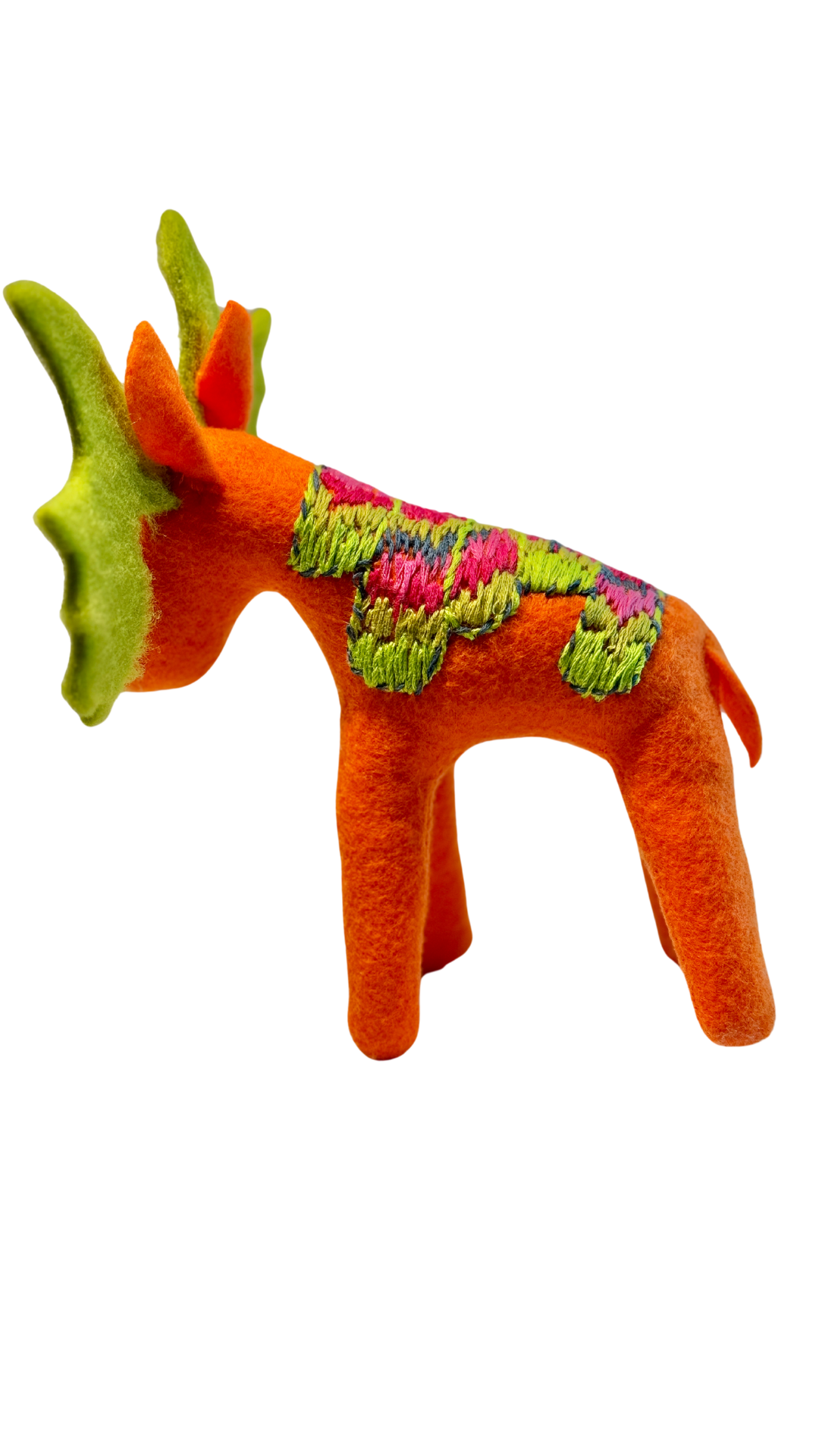 One of a Kind Embroidered Moose Soft Art Textile Plush Home Decor