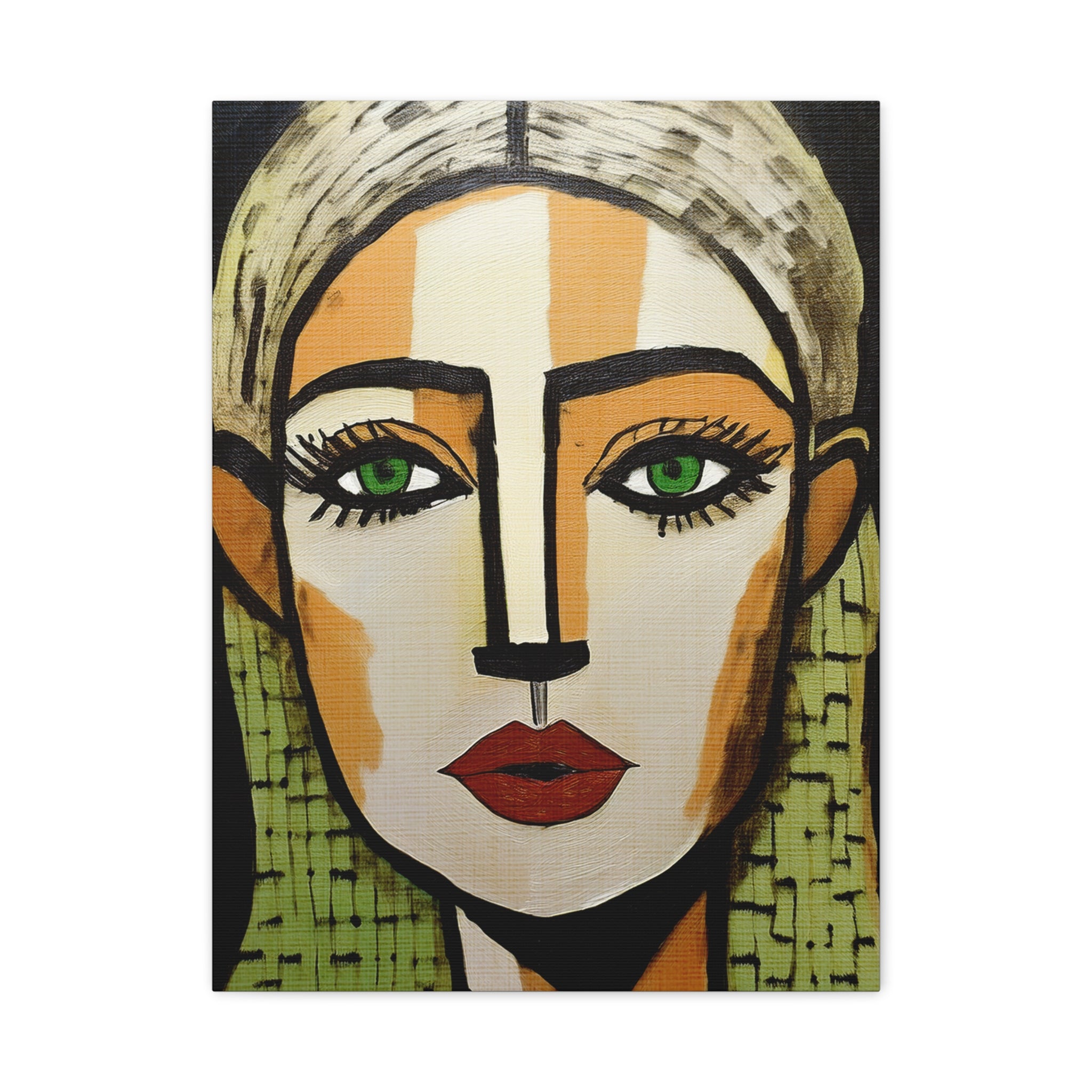 Abstract Textured Woman Portrait Art Print - Matte Canvas, Stretched, 1.25"