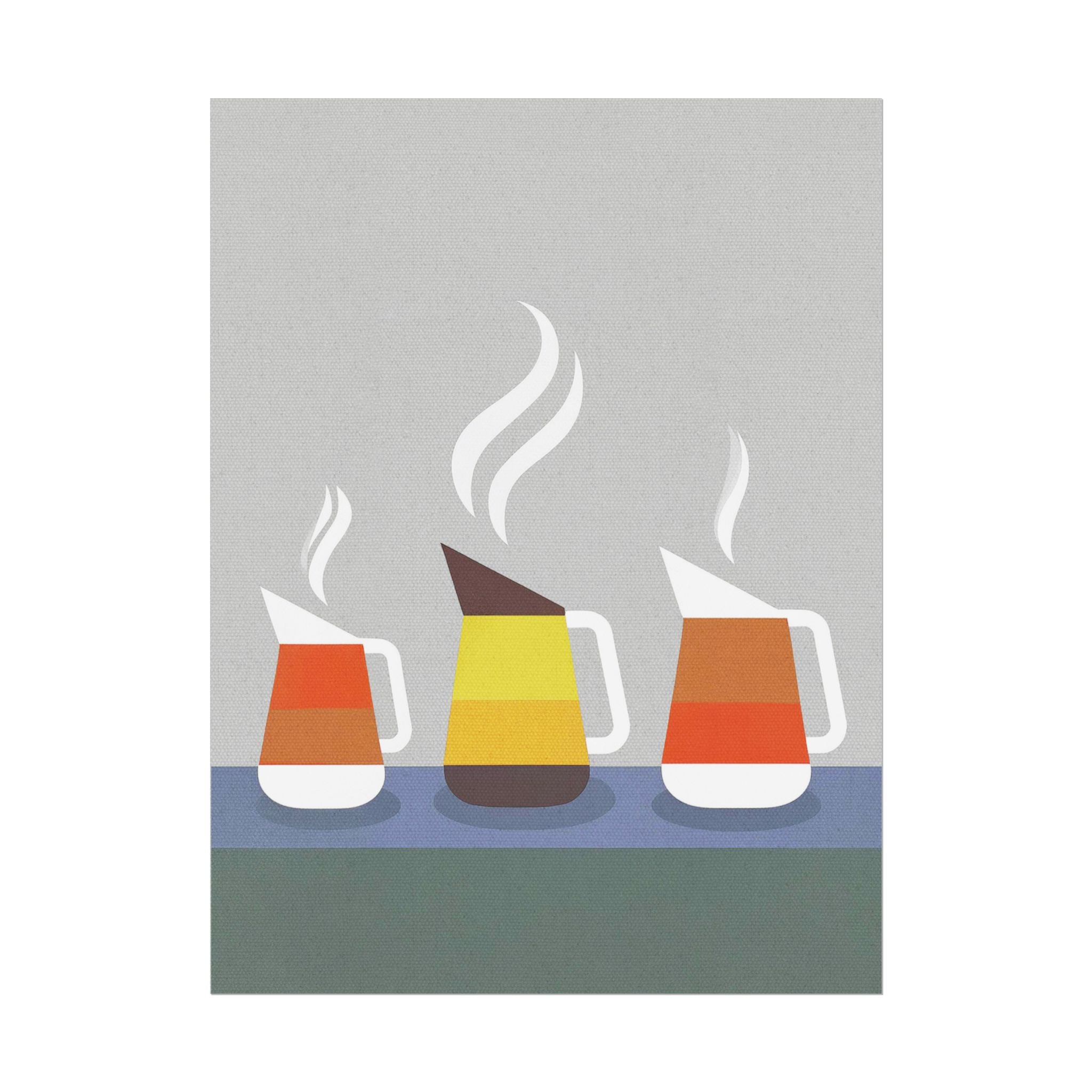 Danish Modern Inspired Coffee Pot Art Print Rolled Poster | Wall Art, Midwest Mod, Danish Modern, Coffee, Coffee Pot