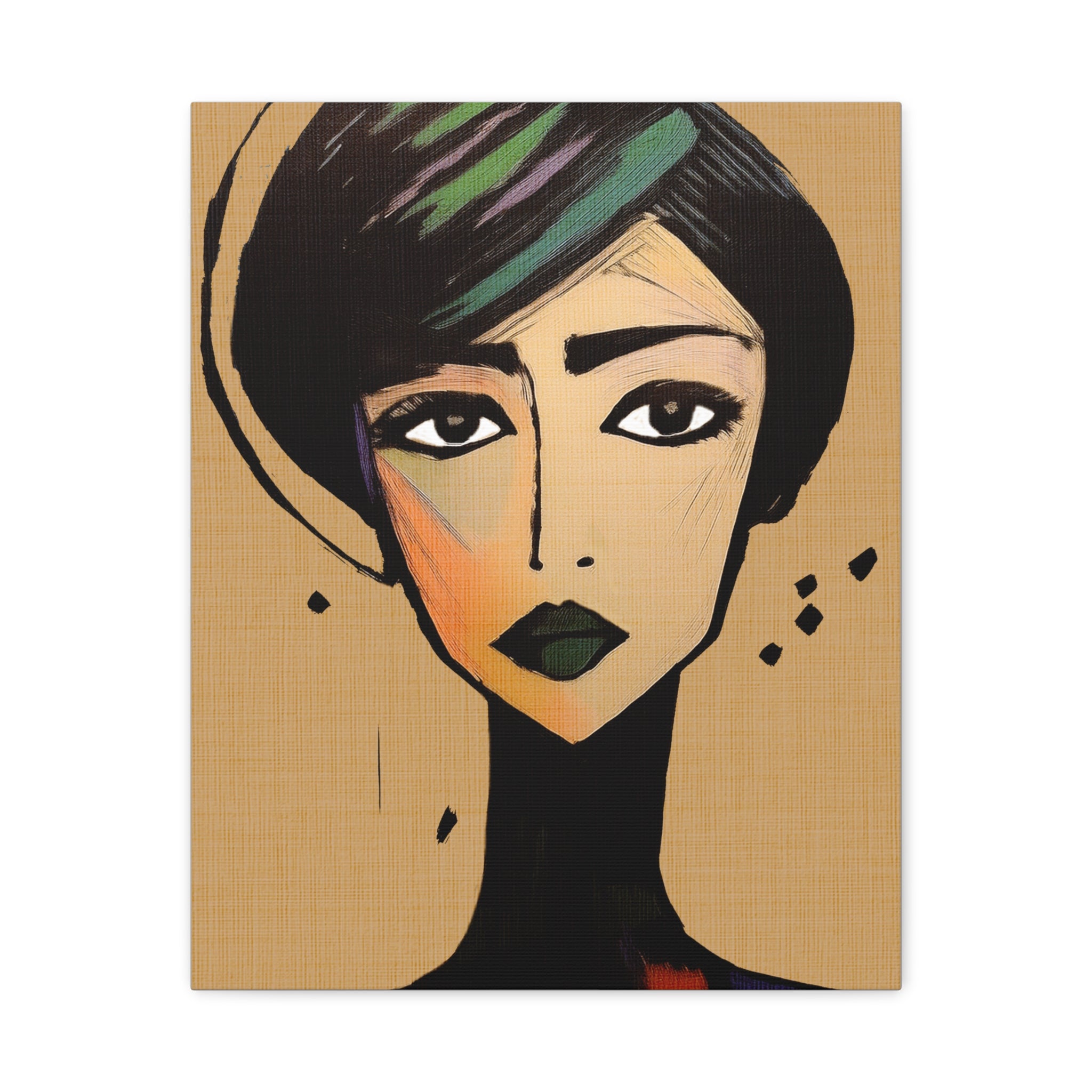 Abstract Woman Girl Portrait Gemini Print - Matte Canvas, Stretched, 1.25"
