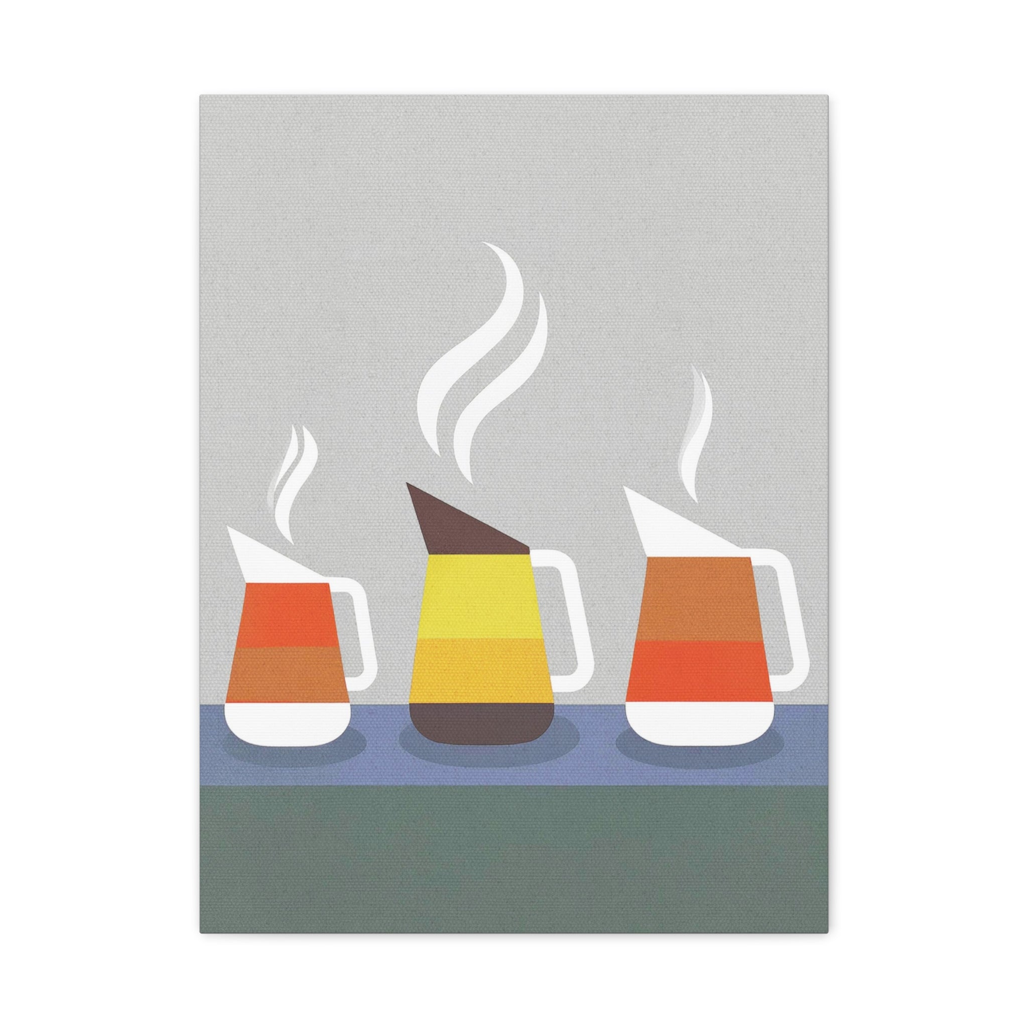 Danish Modern Inspired Coffee Pot Graphic Art Print - Matte Canvas, Stretched, 1.25"