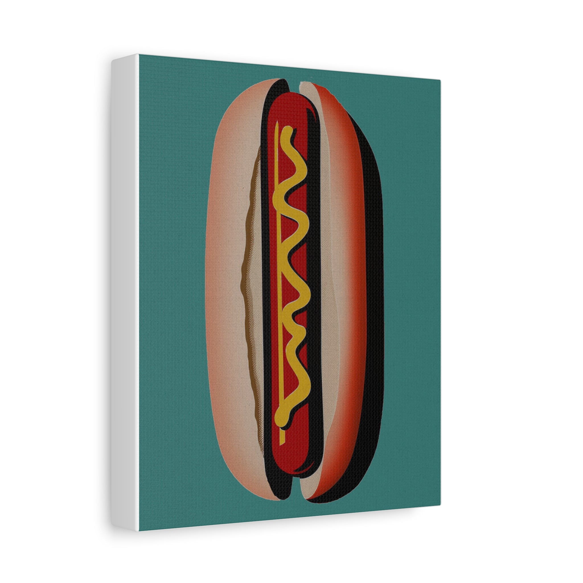 Comfort Food Pop Art Print - Hot Dog - Matte Canvas, Stretched, 1.25"