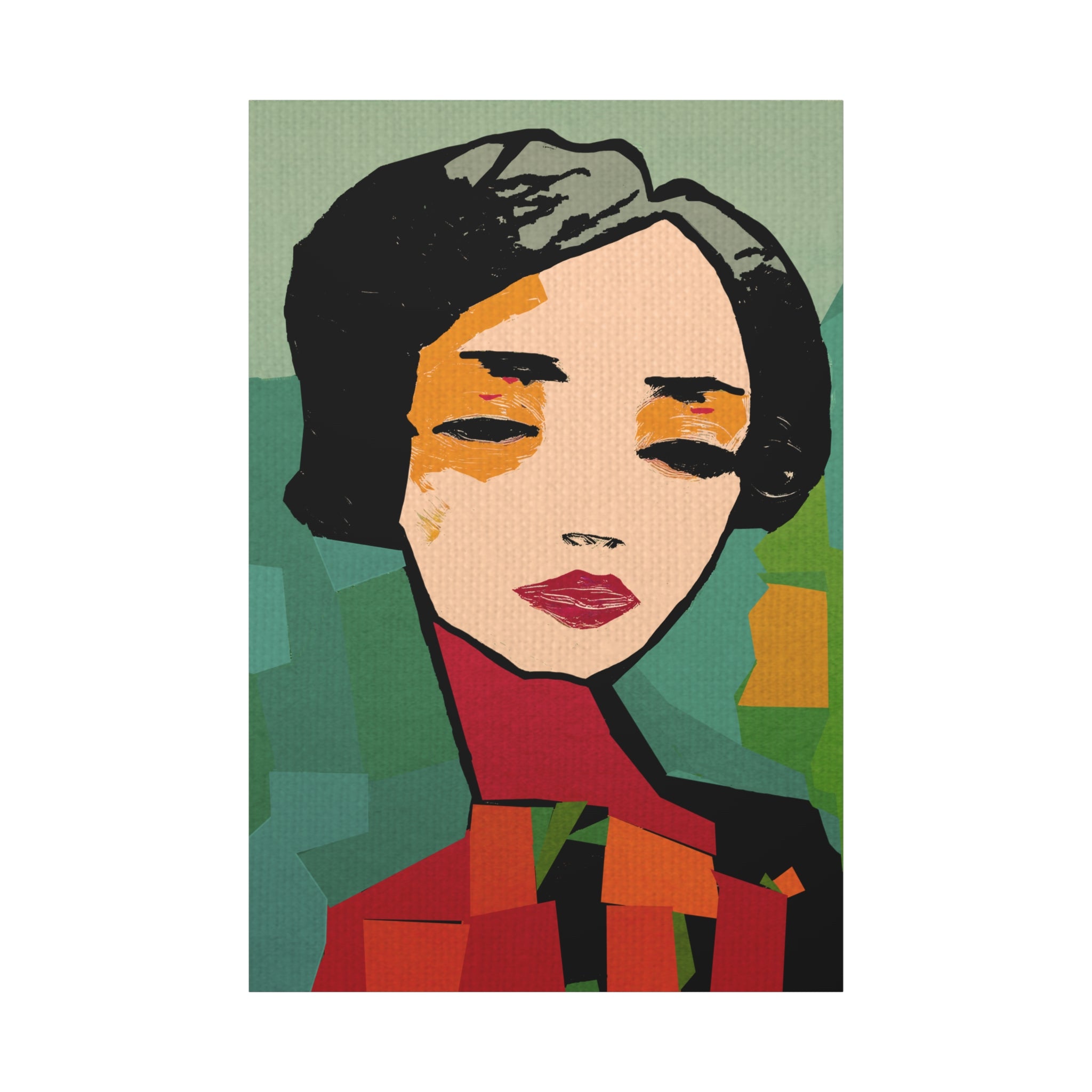 Abstract Woman Portrait So Tired Art Print - Matte Canvas, Stretched, 1.25"