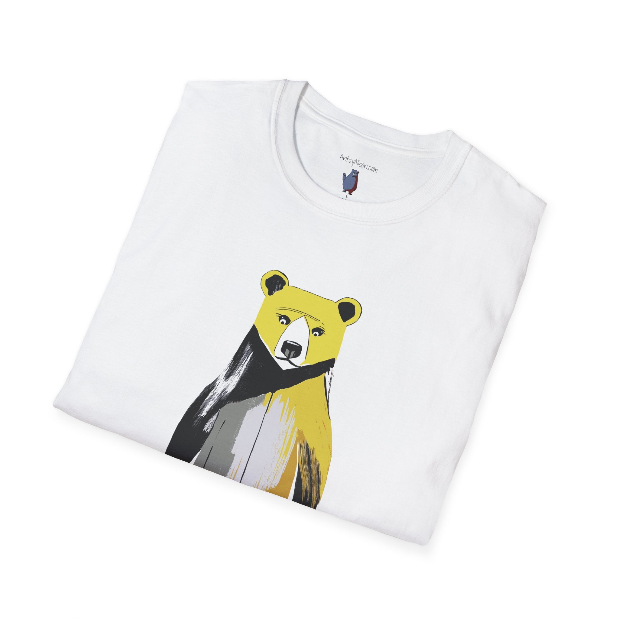 The Painted Black Bear Graphic Art Tee - 100% Cotton T-Shirt