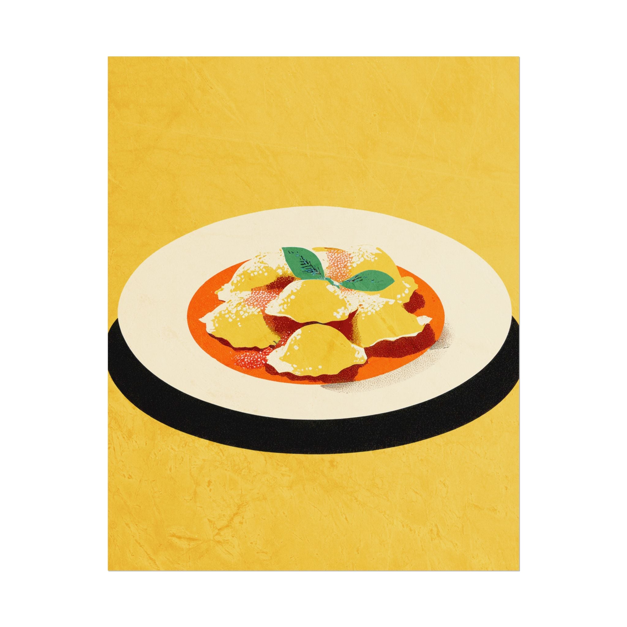 Comfort Food Pop Art Print-Ravioli Pasta Rolled Poster |