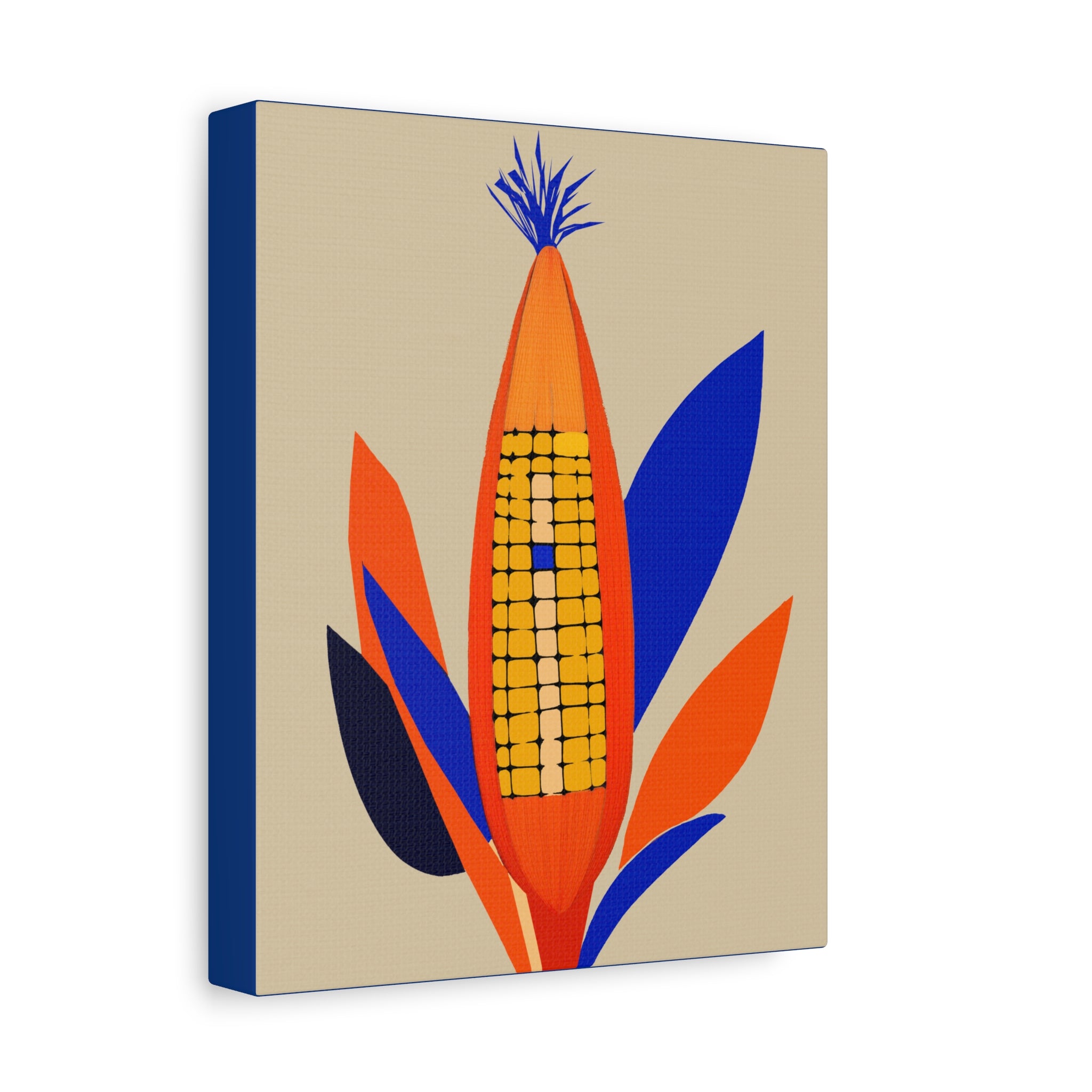 Midwest Mod Corn Portrait No. 2 Art Print - Matte Canvas, Stretched, 1.25"