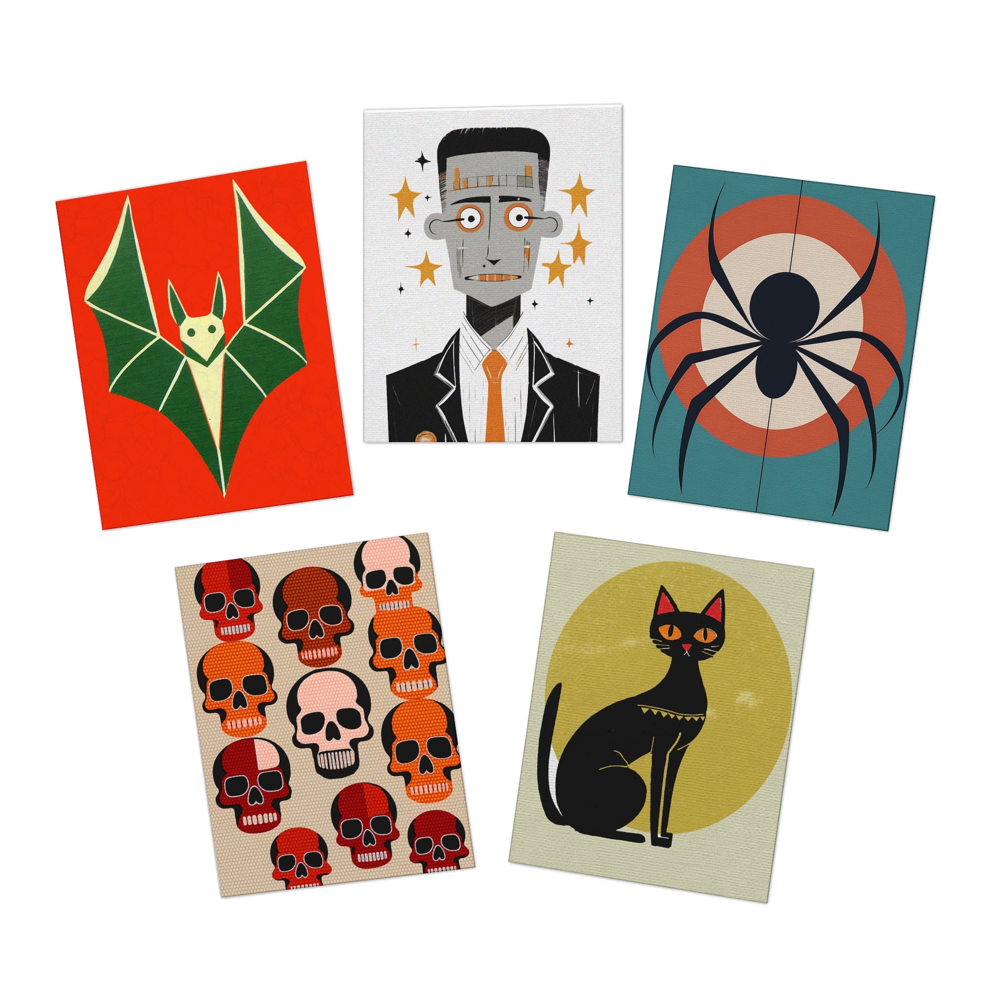 Multi-Design Halloween Greeting Card (5-Pack) -  Holiday Halloween Collection