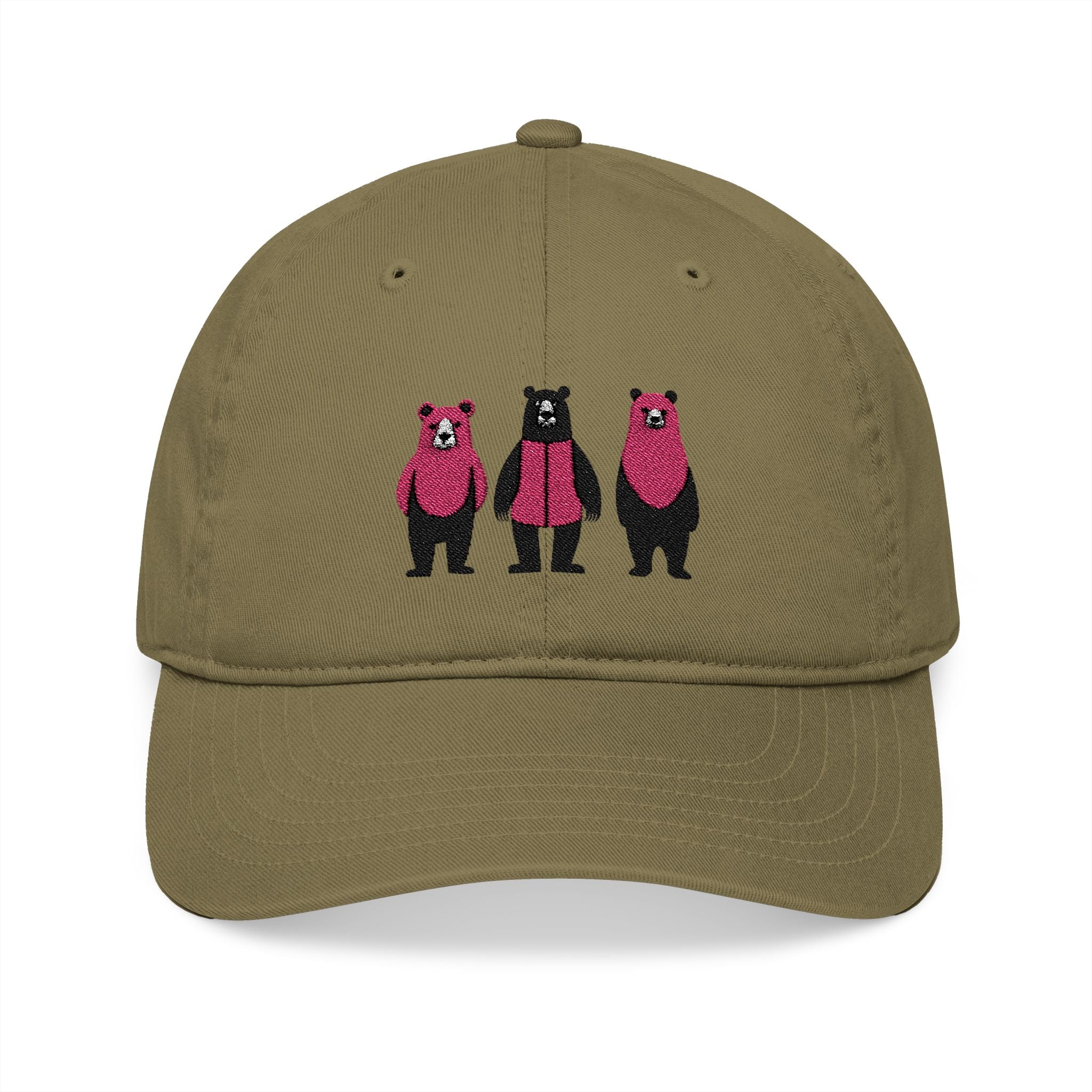 Embroidered Organic Baseball Cap - Midwest Modern Three Bears Design