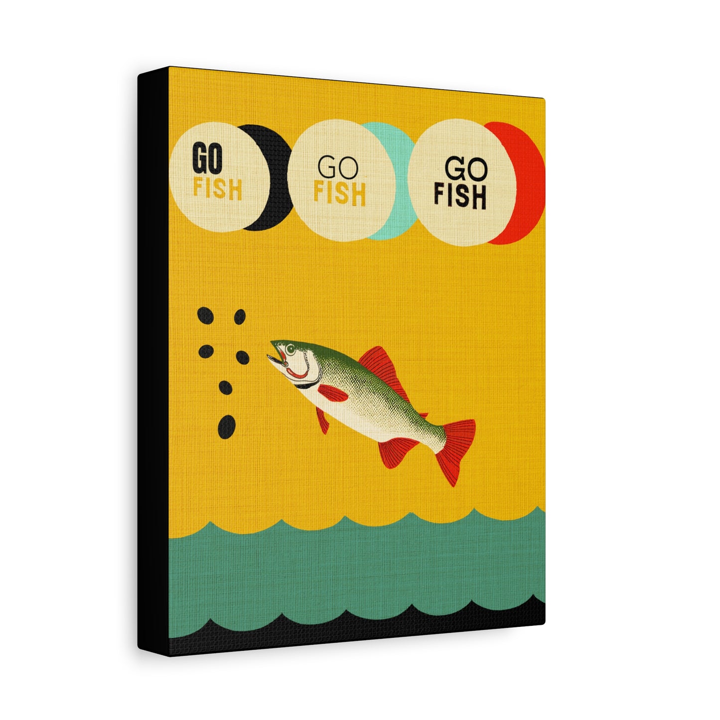Midwest Modern Travel Activity Go Fish Fishing Print - Matte Canvas, Stretched, 1.25"
