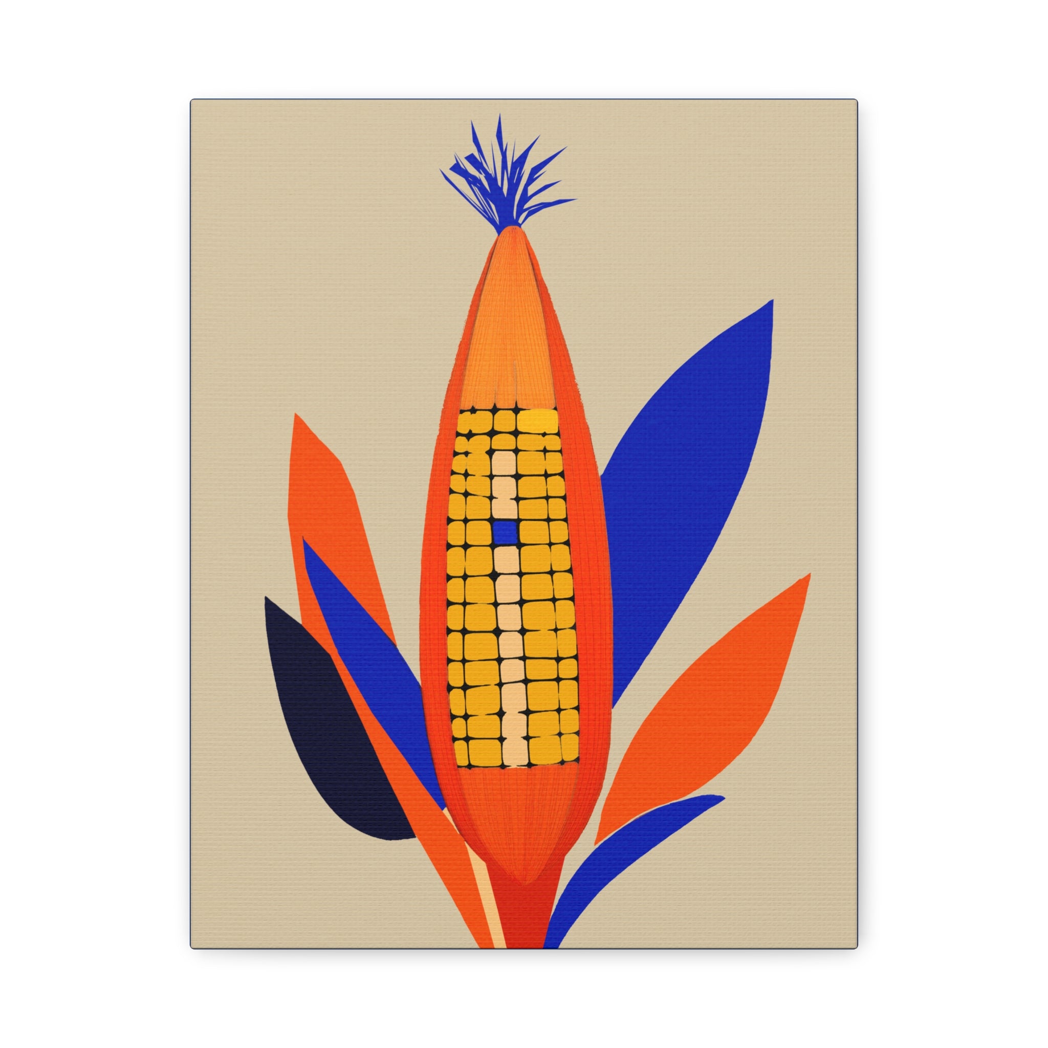 Midwest Mod Corn Portrait No. 2 Art Print - Matte Canvas, Stretched, 1.25"