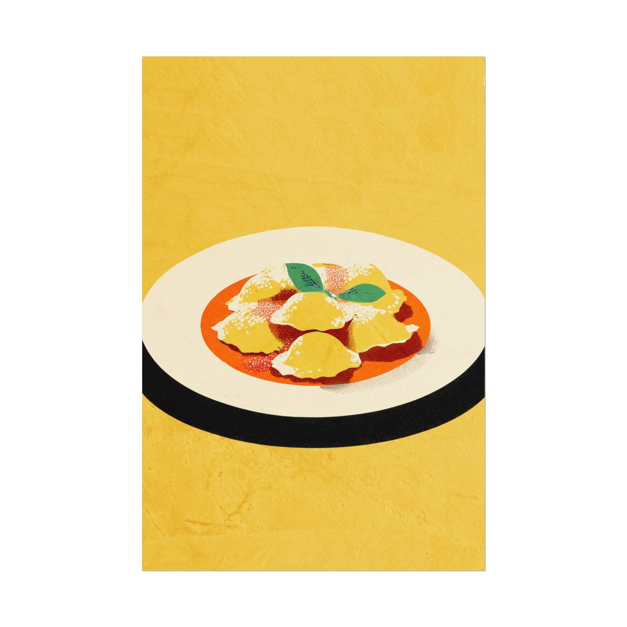 Comfort Food Pop Art Print-Ravioli Pasta Rolled Poster |