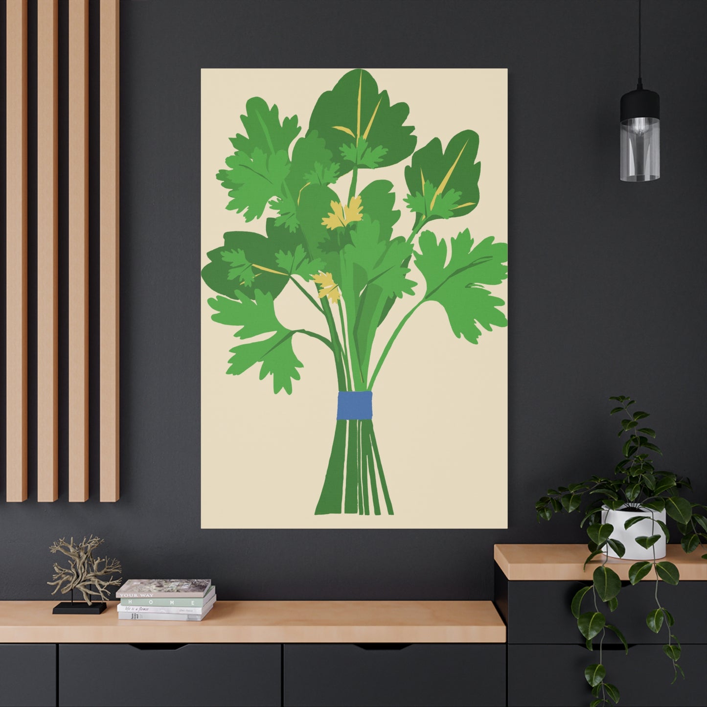 Vibrant Modern Bundle of Parsley Art Print - Matte Canvas, Stretched, 1.25"