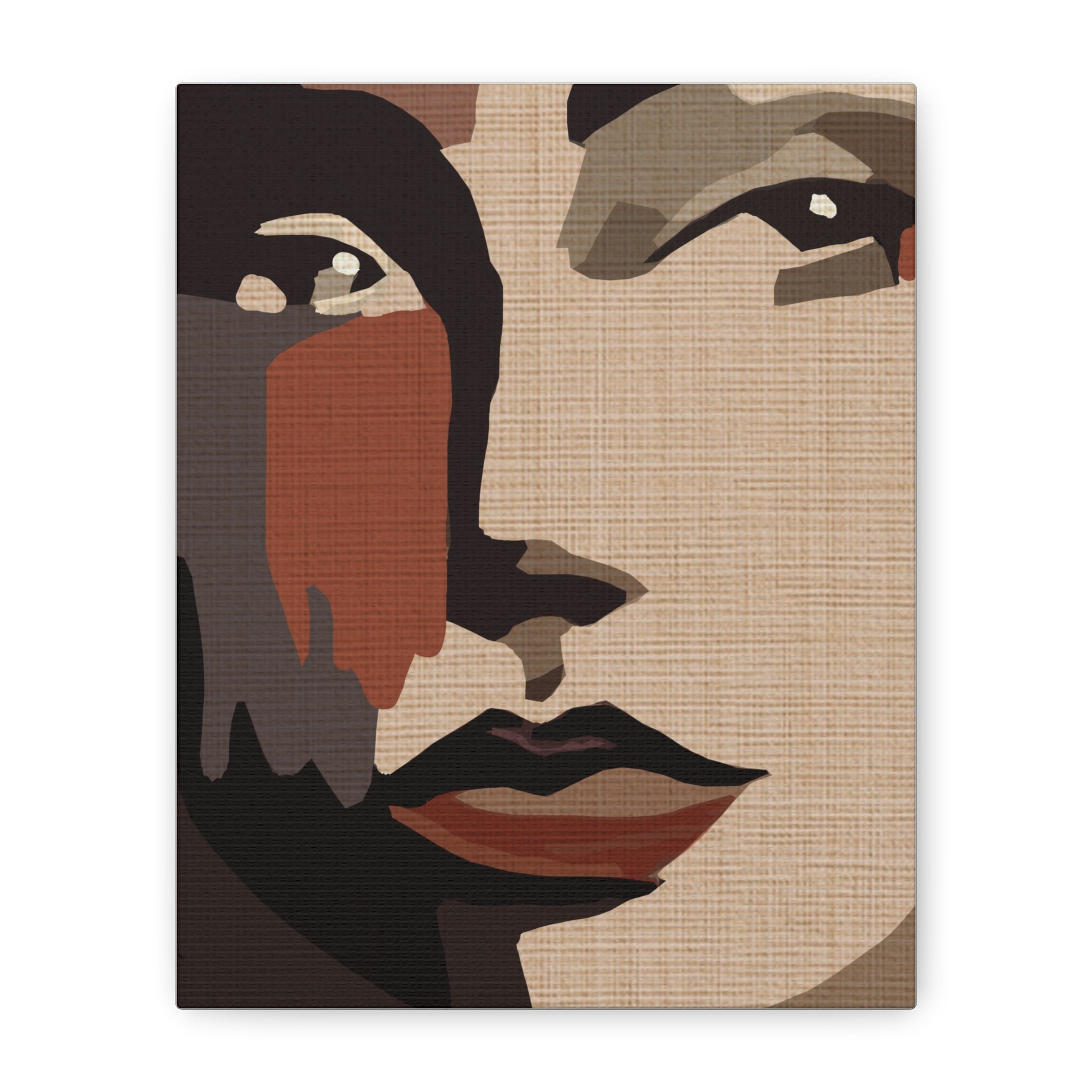 Abstract Woman Portrait 1970s Disco Inspired Art Print - Matte Canvas, Stretched, 1.25"
