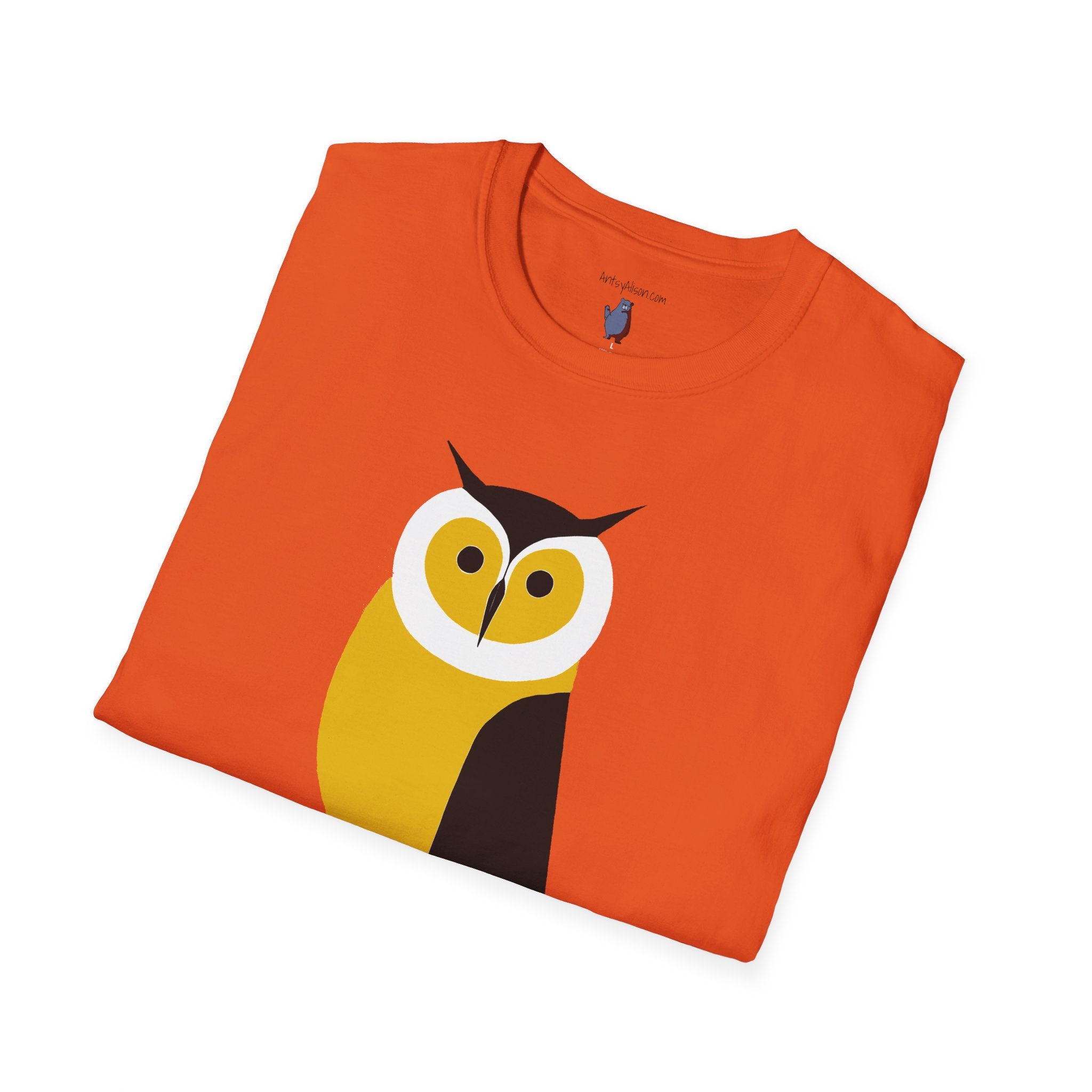 Long Legged Owl Graphic Art - 100% Cotton T-Shirt