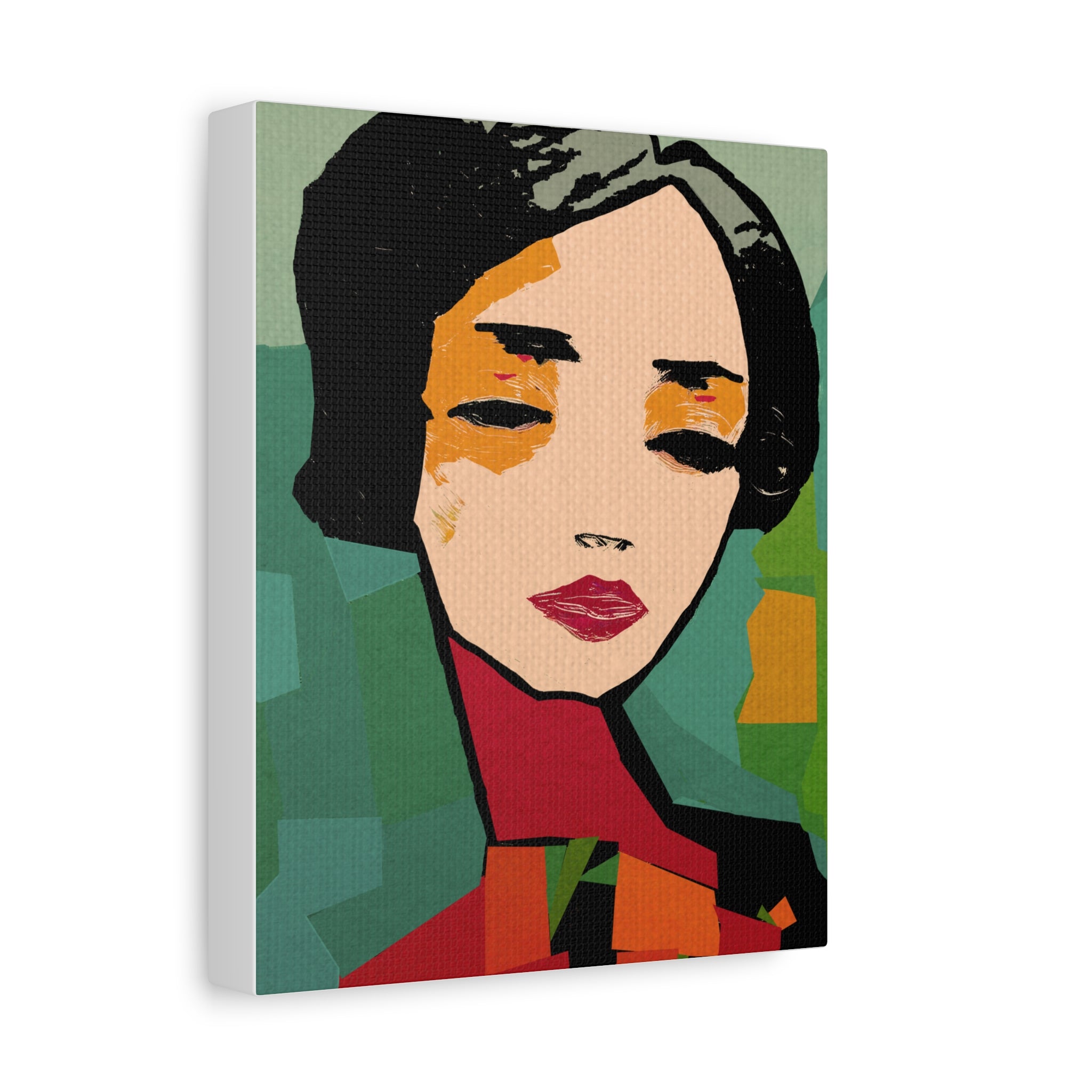 Abstract Woman Portrait So Tired Art Print - Matte Canvas, Stretched, 1.25"