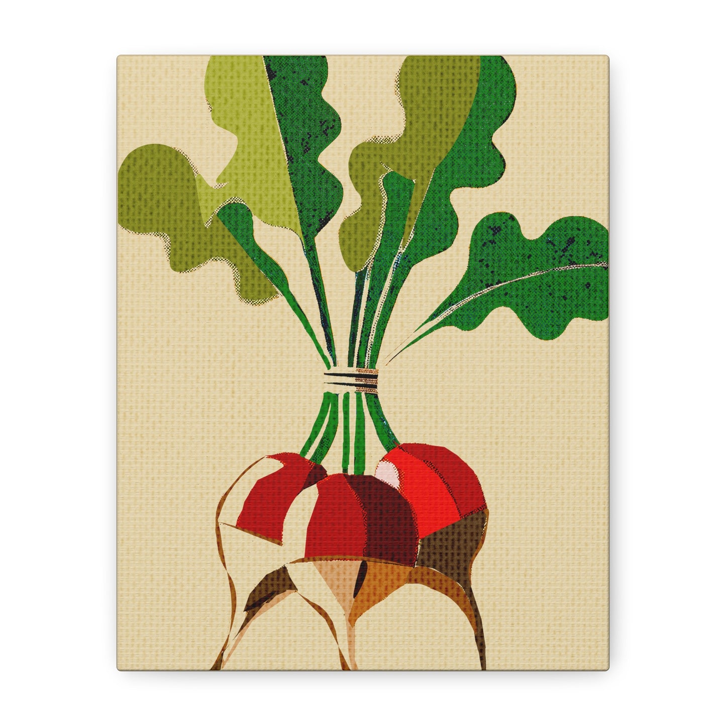 Vibrant Modern Bundle of Red Radish Art Print - Matte Canvas, Stretched, 1.25"