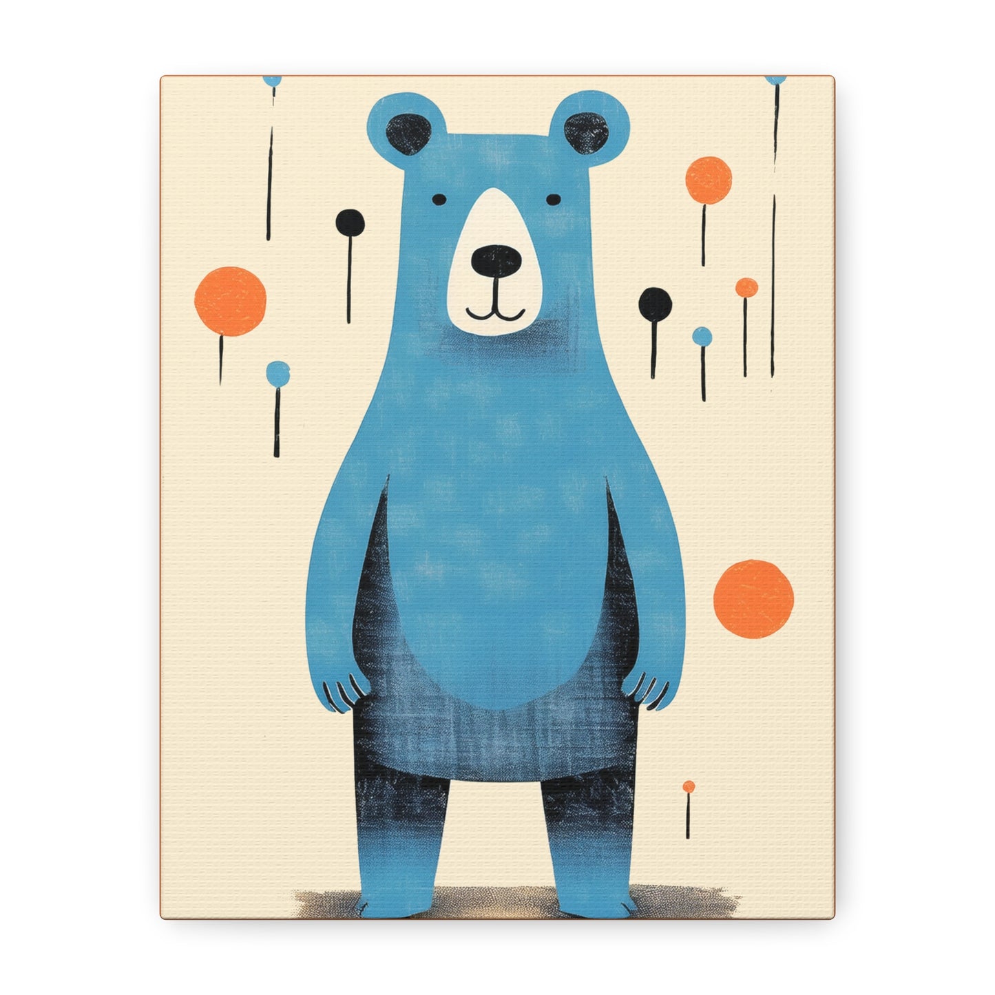 Midwest Modern Blue Bear Nursery Art Print No. 2 - Matte Canvas, Stretched, 1.25"