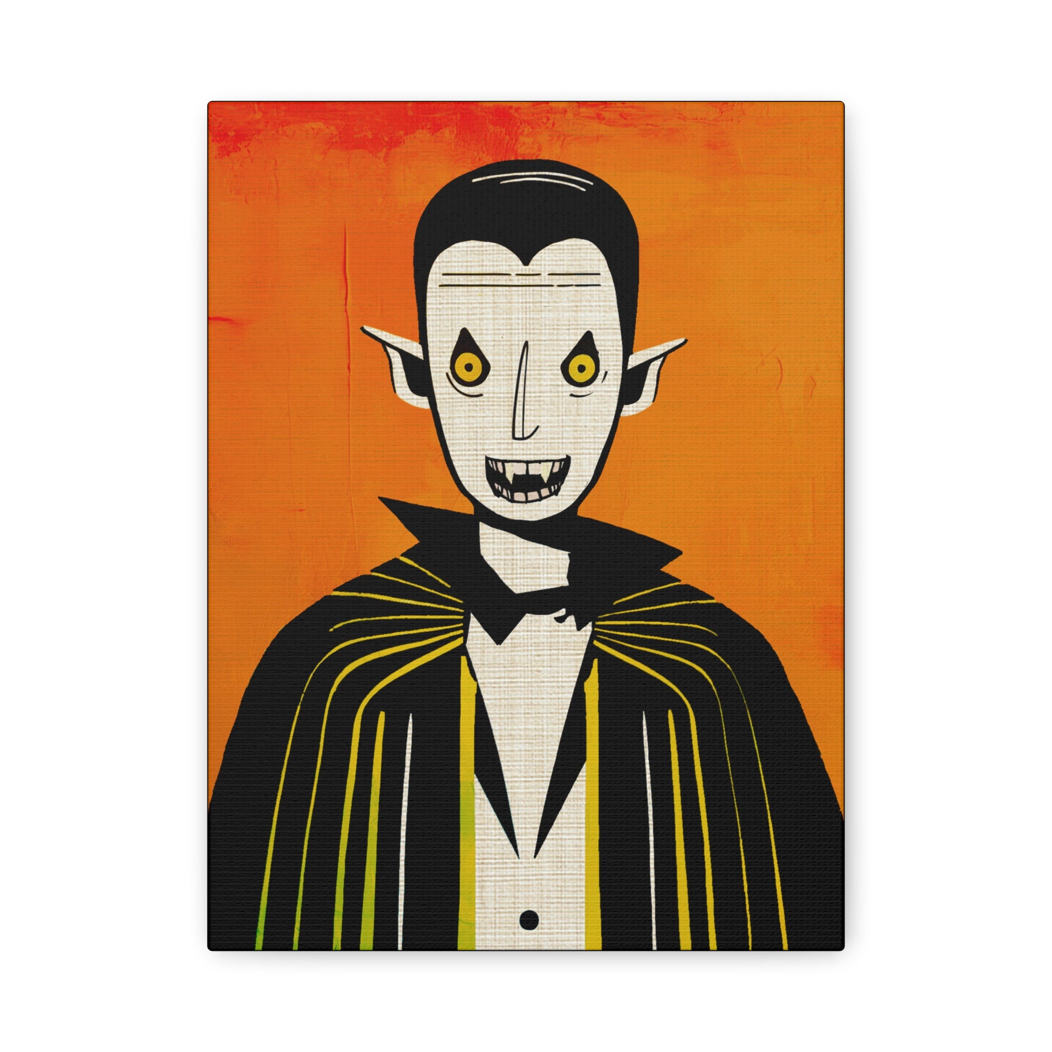 Halloween Seasonal Midwest Mod Vampire Pop Art Print  - Matte Canvas, Stretched, 1.25"