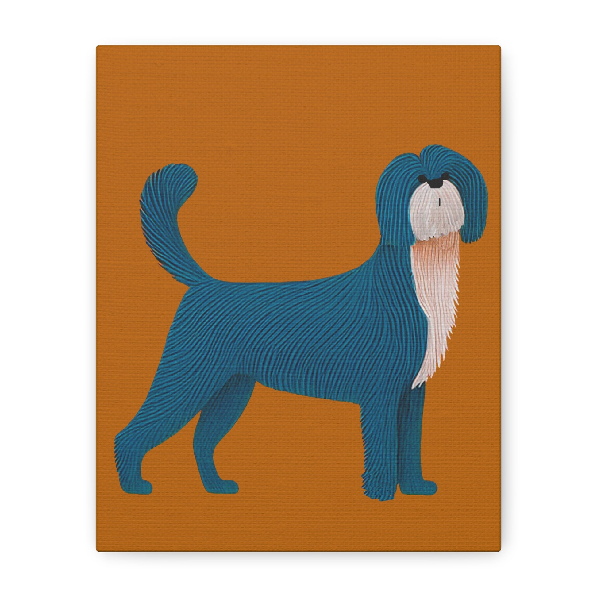 Midwest Modern Retro Shaggy Dog Pup Print Number Two - Matte Canvas, Stretched, 1.25"