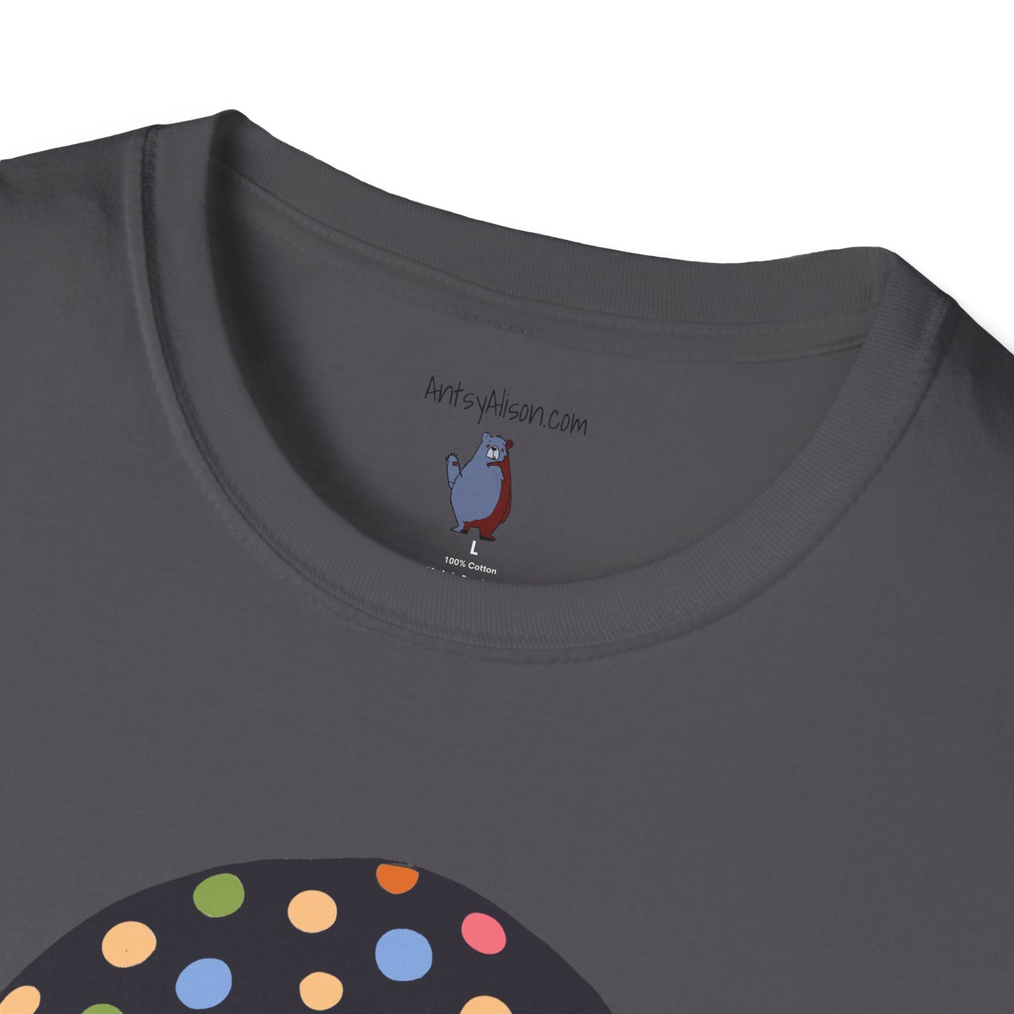Multi Color Polka Dot Mushroom Graphic Art Tee - 100% Cotton T-Shirt