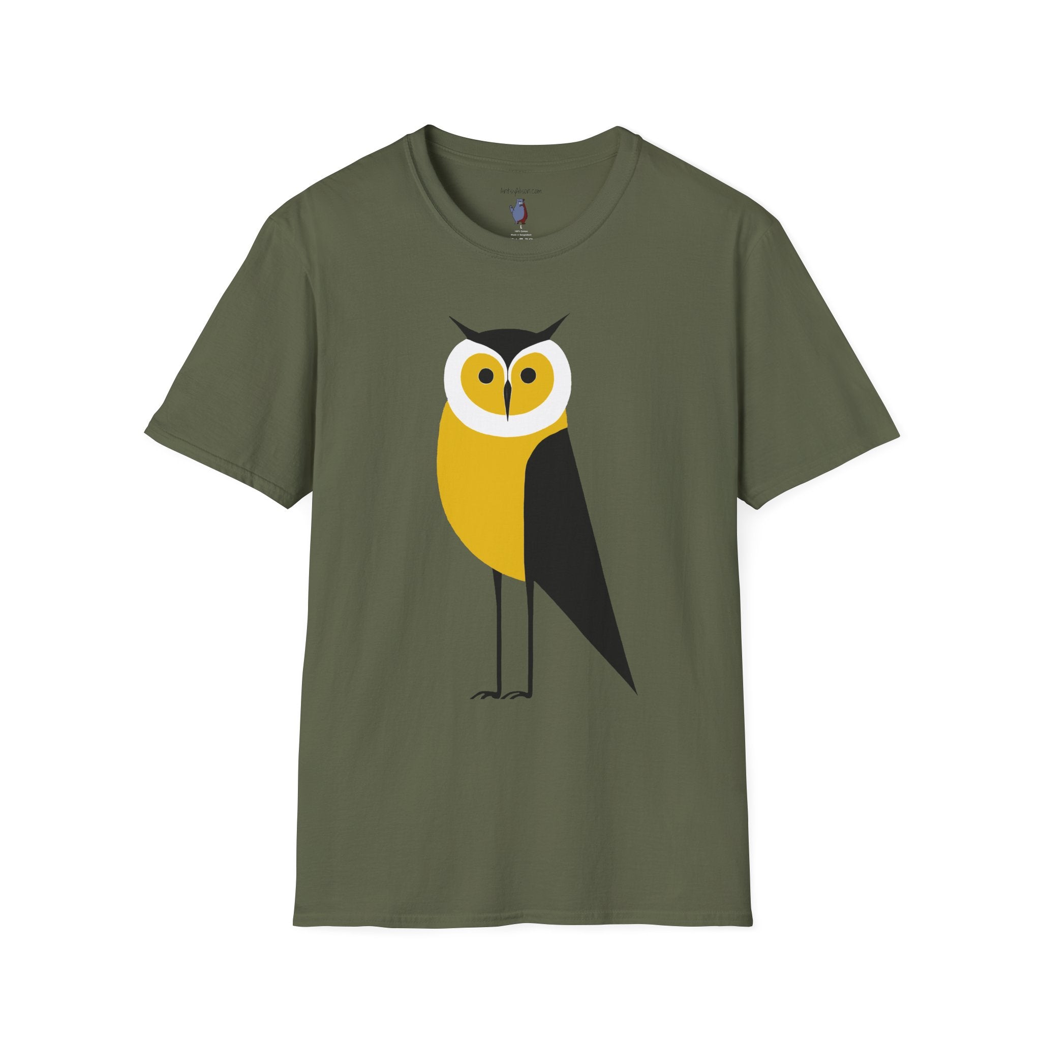 Long Legged Owl Graphic Art - 100% Cotton T-Shirt