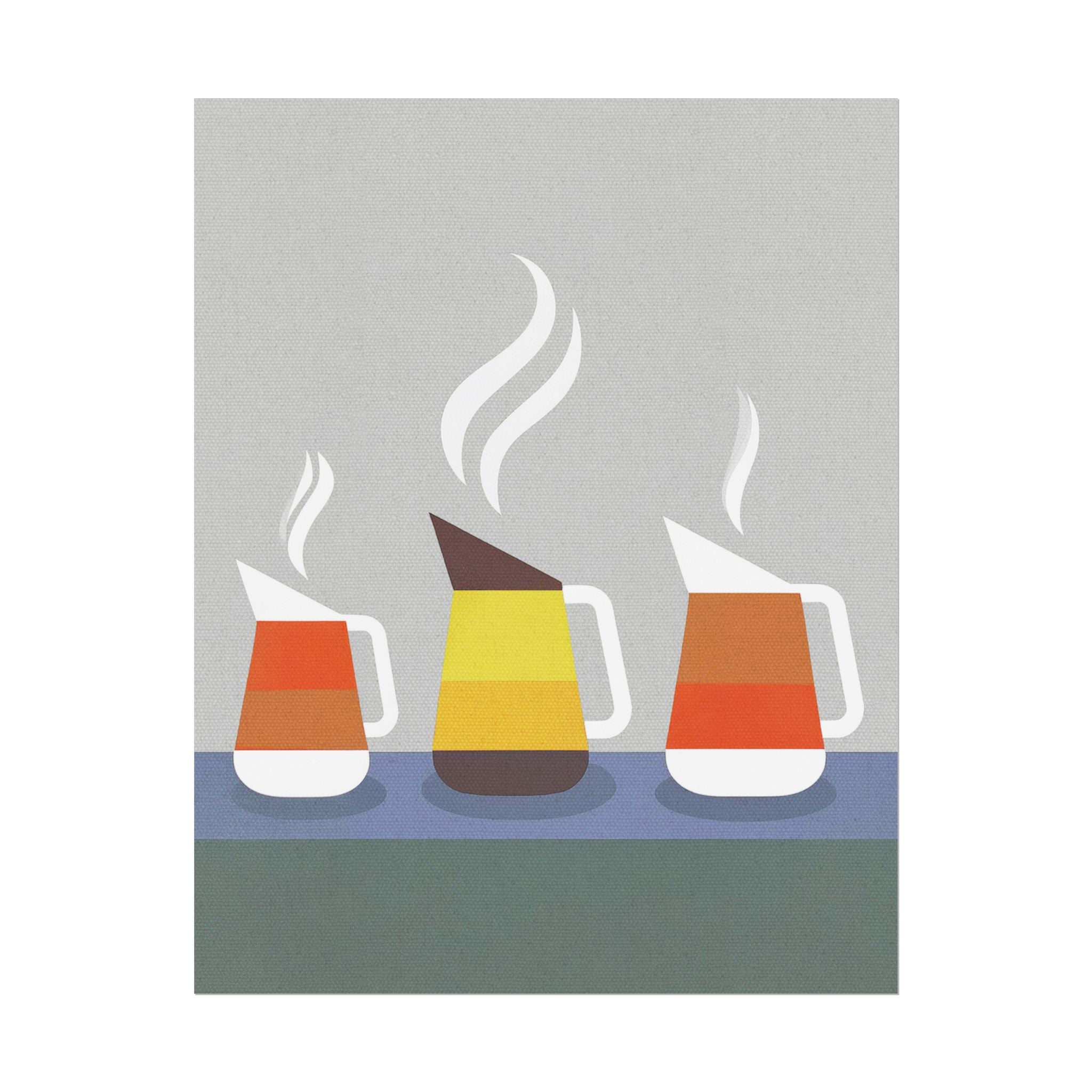 Danish Modern Inspired Coffee Pot Art Print Rolled Poster | Wall Art, Midwest Mod, Danish Modern, Coffee, Coffee Pot