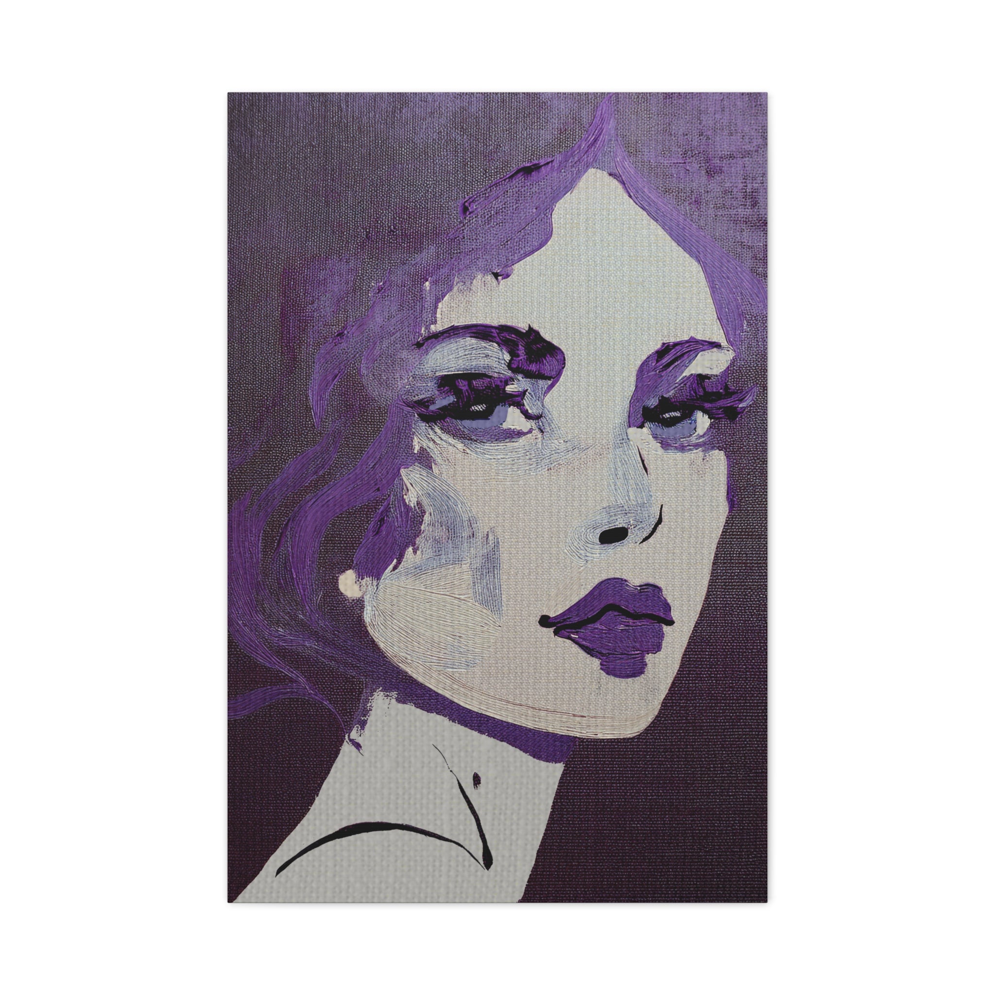 Abstract Woman Portrait Date Night Art Print - Matte Canvas, Stretched, 1.25"