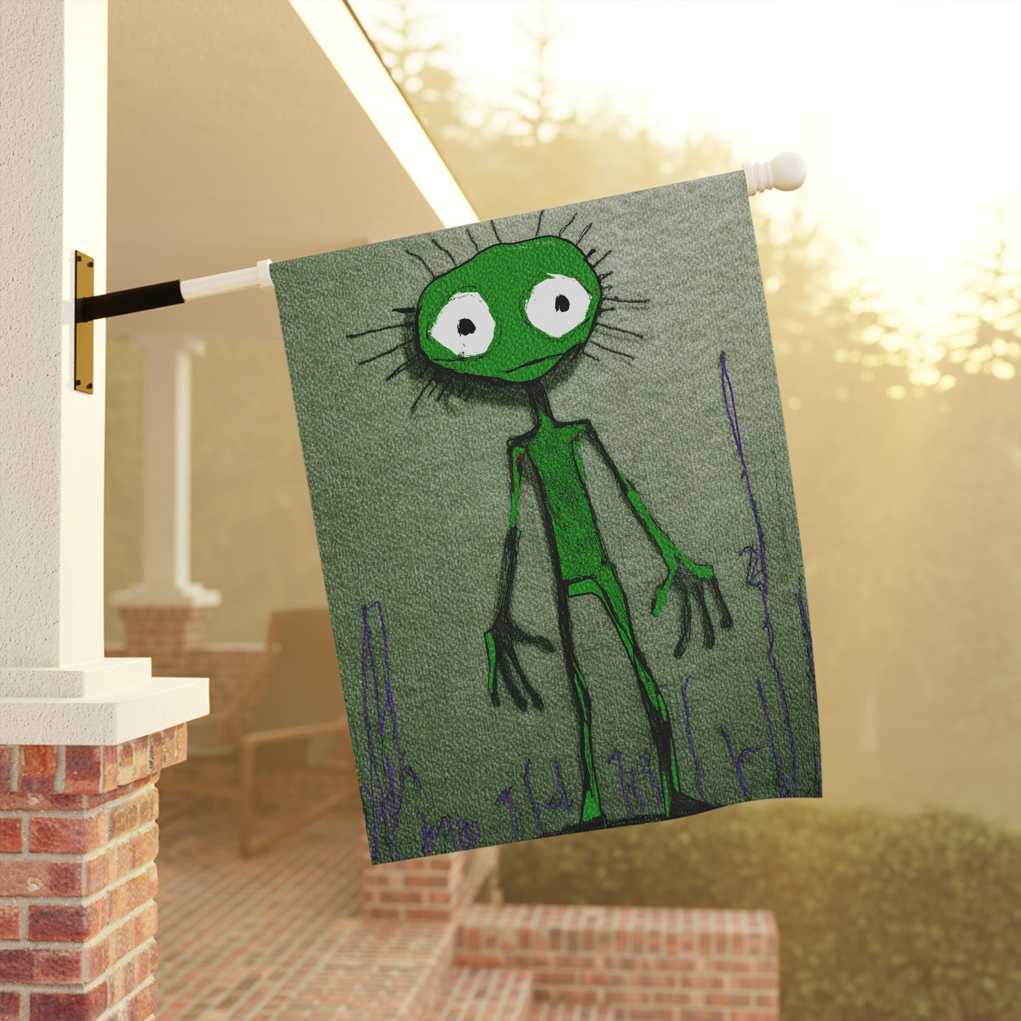 Halloween Seasonal Midwest Mod Green Creature Monster Pop Art Whimsical Yard Decoration, Unique Home & Garden Decor, Outdoor Signs, Fun Garden Art