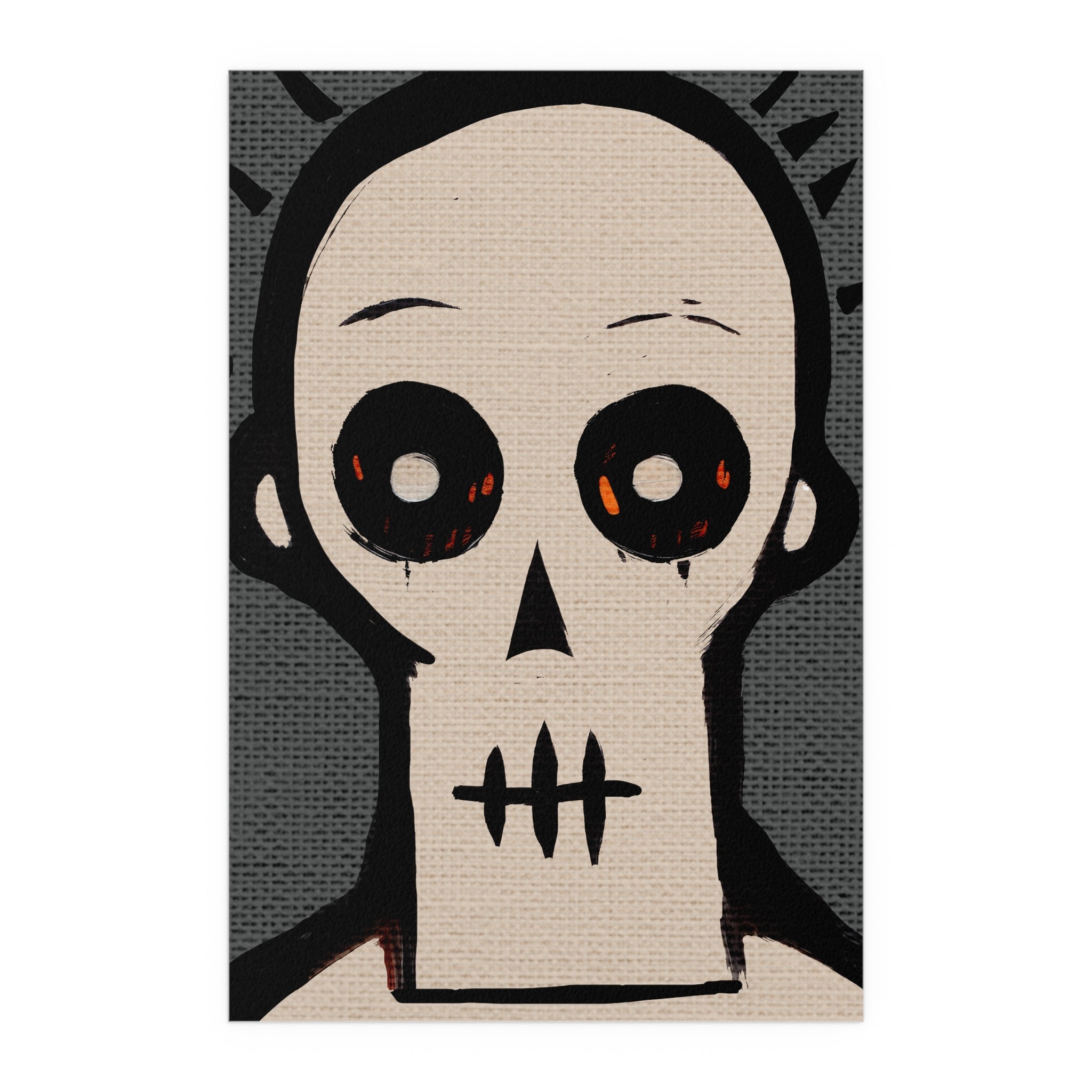 Midwest Mod In Your Face Skeleton Skull Seasonal Silk Poster, Indoor and Outdoor Decor, Unique Home Decor, Seasonal Decor, Halloween, skeleton, skull