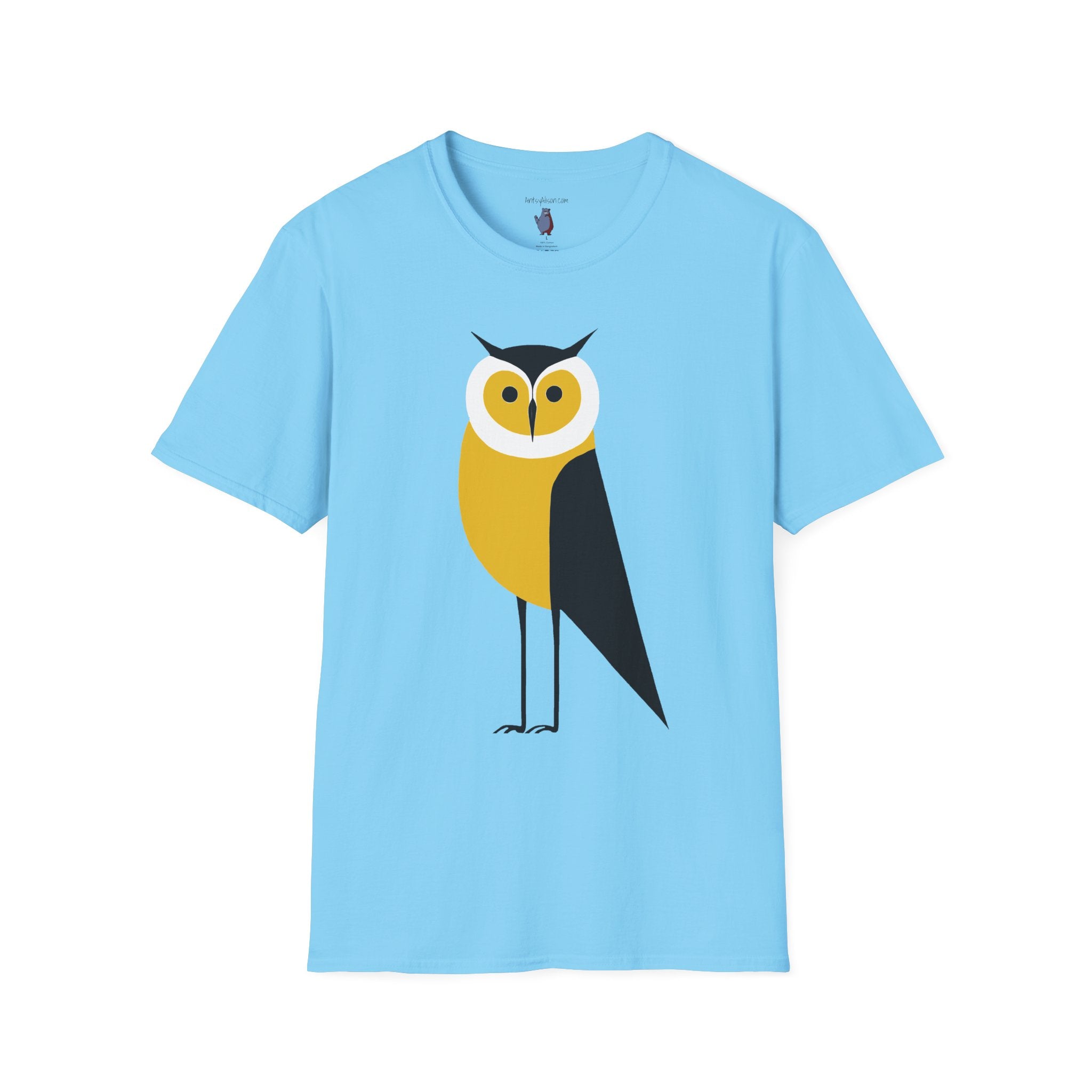 Long Legged Owl Graphic Art - 100% Cotton T-Shirt