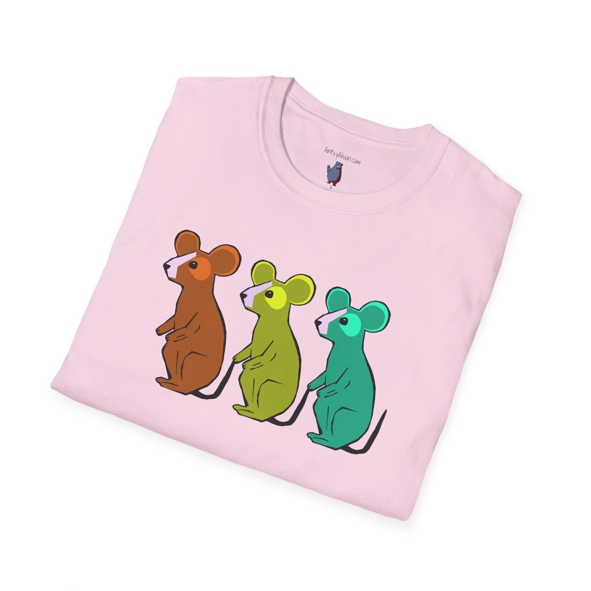 Hickory Dickory Dock Graphic Art Mouse Tee - 100% Cotton T-Shirt