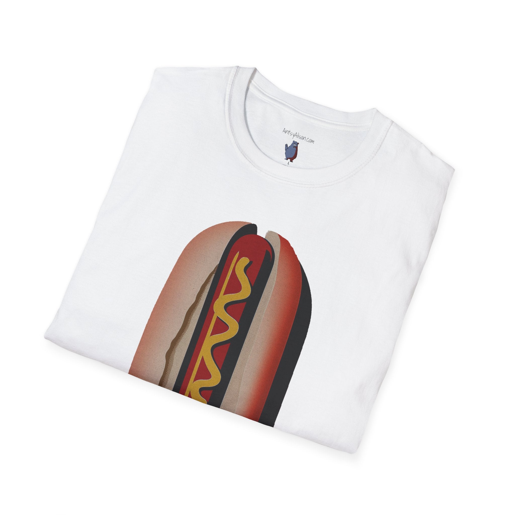 Hot Dog Graphic Art Tee - 100% Cotton T-Shirt