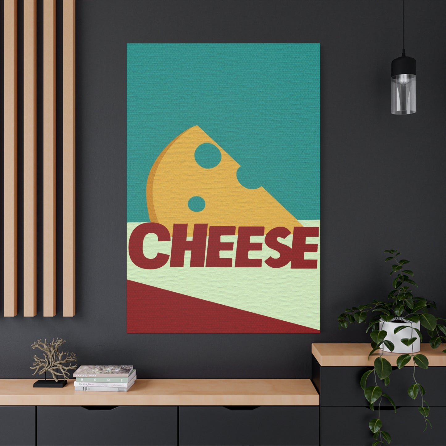Pop Art Style CHEESE Art Text Print - Matte Canvas, Stretched, 1.25"