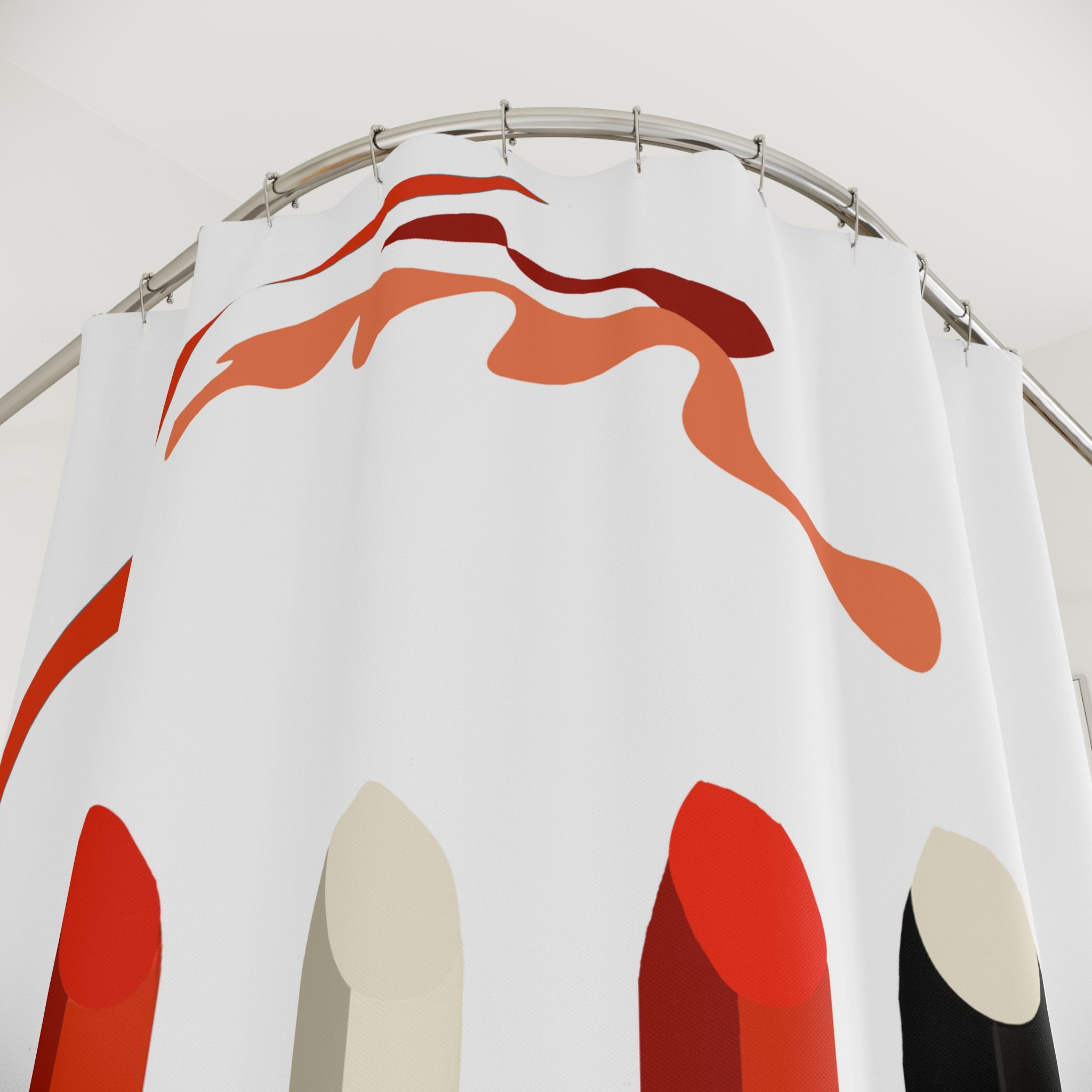 Modern Graphic Pop Art Lipstick Lipsticks Shower Curtain