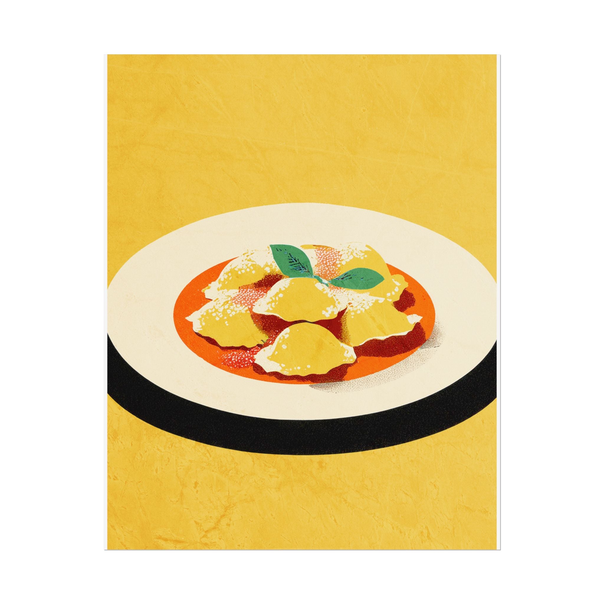 Comfort Food Pop Art Print-Ravioli Pasta Rolled Poster |