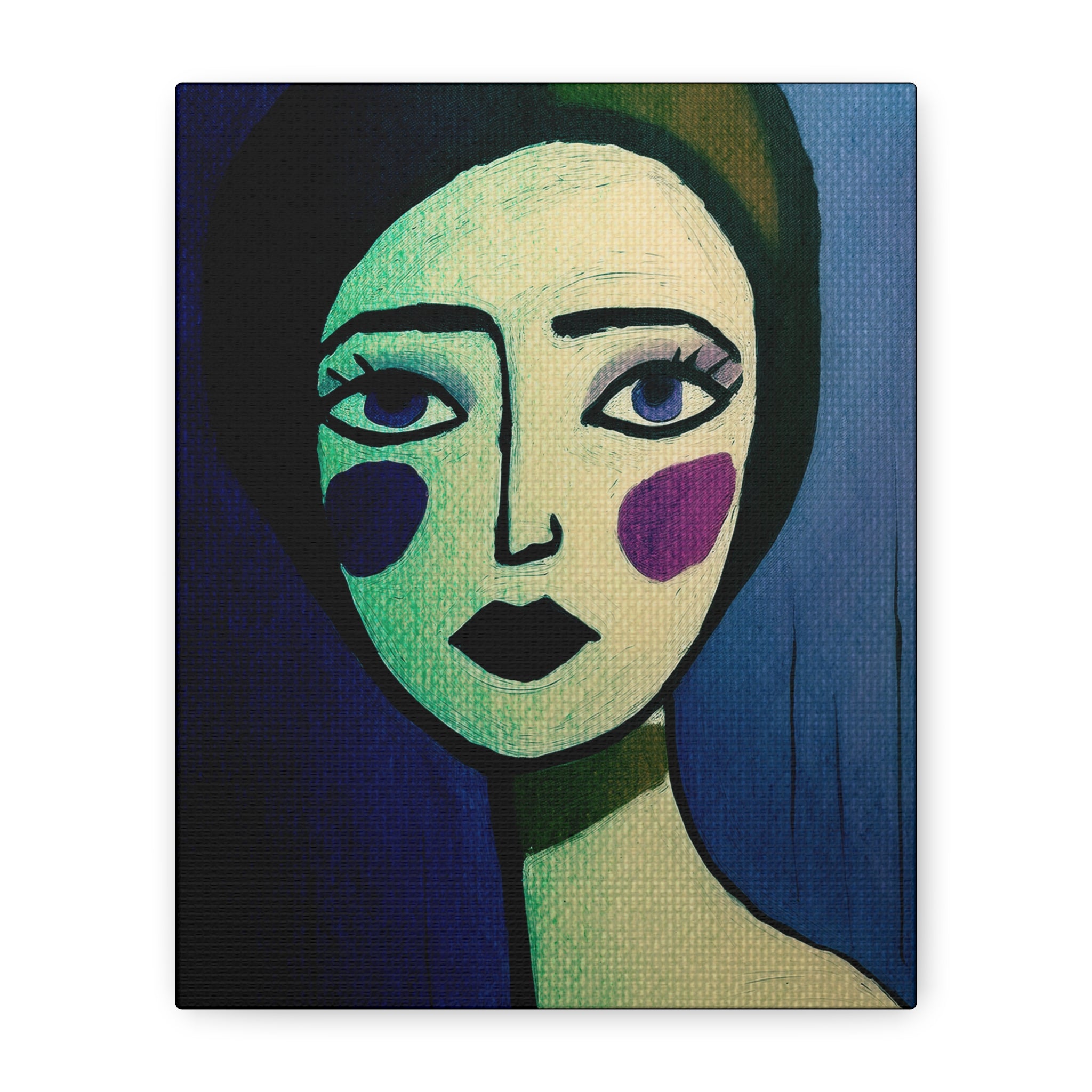 Abstract Midwest Mod Woman Portrait Melancholy-  Matte Canvas, Stretched, 1.25"